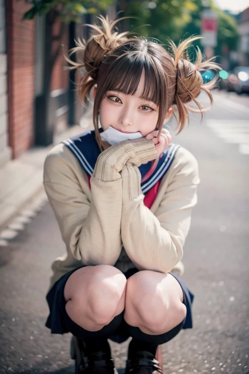 Asian woman in alafe sitting on the ground with legs crossed, pretty face with arms and legs, Korean Girl, chiho, young and cute girl, the anime girl is crouching, Round thighs, Casual pose, Young Pretty Gravure Idol, 25-year-old girl, Sitting on the ground, Engaging pose, Young Gravure Idol, a cute young girl、white color panties、pantie shot,A slight smil、high-heels、Two legs