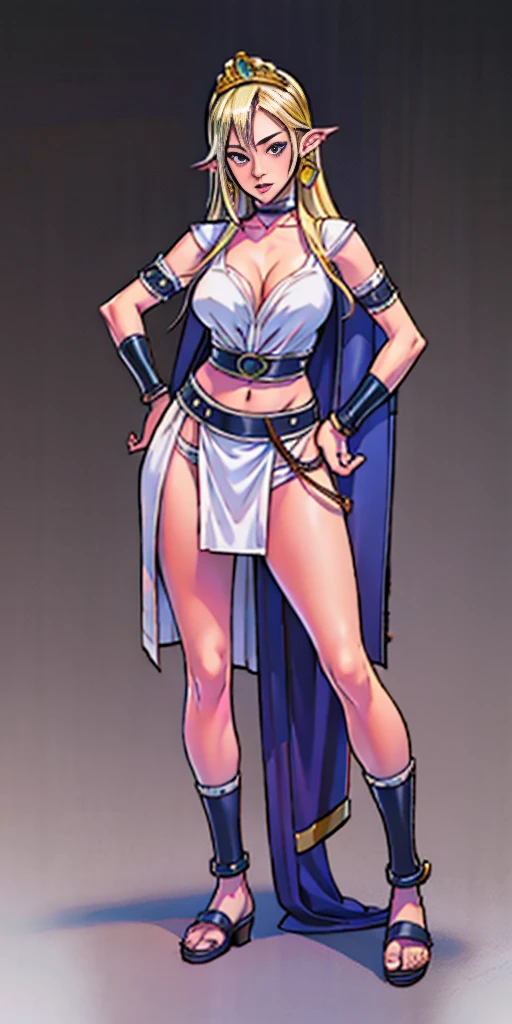 full body, whole body. 1solo (girl). slave fighter, loincloth standing, hands on hips full body, whole body. 1solo (girl). slave fighter, loincloth standing, hands on hips, metal sandals, backpack, choker, big belt, view from below, feet together, bracers, tiara