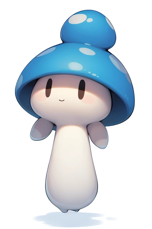 blue cartoon mushroom on white background in sticker style --ar2:3