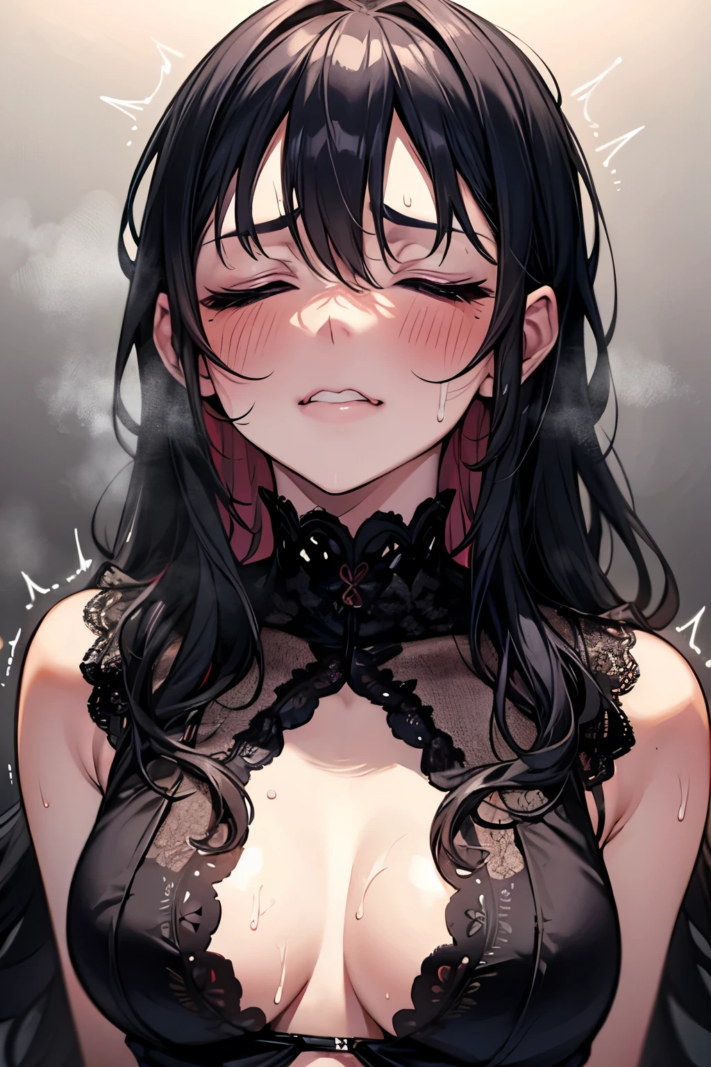 ,nsfw,(ecstasy:1.3) ,(slut:1.2),(vulgarity:1.3),(fucked silly:1.1),(steam:1.1),(wet:0.8),(trembling:0.8),(tears:0.7) ,(drooling:0.6),(sweat:0.8),sexy lingerie ,(closed eyes:1.4), biting one’s lip