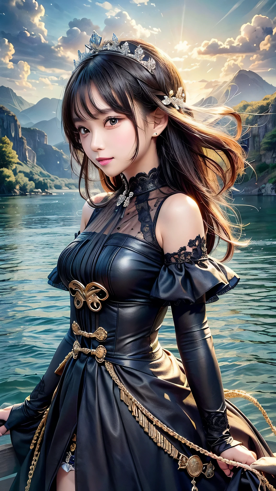 original, (masterpiece), (figure), (Very nice and beautiful), (Perfect detail), (Unity CG 8K Wallpaper:1.05), (Beautiful and clear background:1.25), (Depth of written boundary:0.7),One girl,Fun Shy , (Stand along the river:1.15).(Hair blowing in the wind:1.1),Butterflies are flying around, (Moonlight:0.6), wood, (summer), (night:1.2), (close:0.35), (gloves:0.8), alone ,