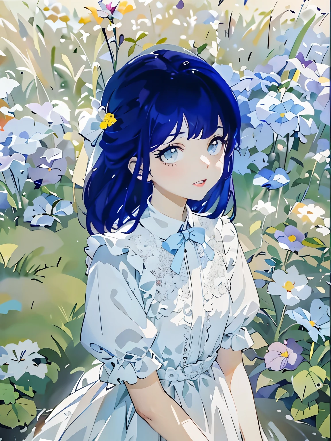anime sentada em uma cadeira vermelha com flores no fundo, anime moe artstyle, visual anime de uma bonito, Guweiz em Pixiv ArtStation, pequena , no vestido, , Guweiz em ArtStation Pixiv, Arte Zerochan, anime bonito, Estilo de arte anime bonito, anime illustration, anime girl in a field of flowers with a bow, visual de anime de uma linda garota, Ilustra??o de anime suave, linda garota de anime, portrait of linda garota de anime, lindo estilo de anime, made with anime painter studio, beautiful estilo de arte de anime, portrait of uma garota de anime, em estilo anime, lindo retrato de anime, jovem anime, uma garota de anime, estilo de arte de anime, Red lips, white eyes