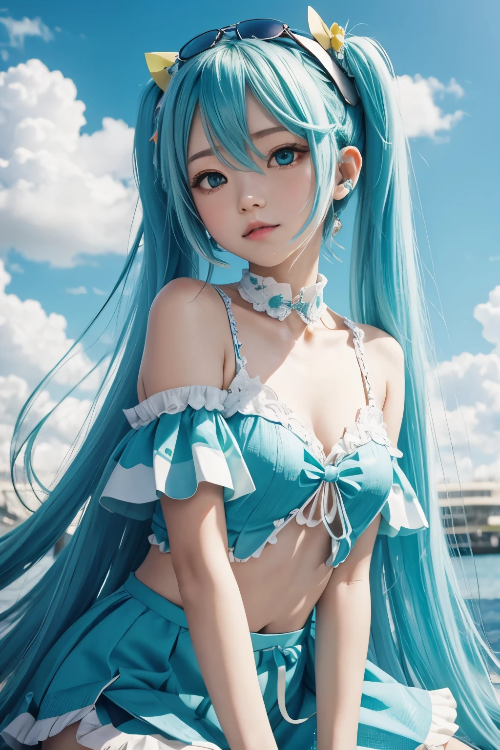 Meisterwerk, High quality, Depth of field, Dramatisches Licht, Bester Schatten, Beste Ausleuchtung, (Hintergrundbeleuchtung), 8K, nice lighting, best quality, hight resolution, Weiblicher Fokus, 1girls, Barbie,. an angry face, Sommersprossen, Bikini, sexy body, aufgeblasene Karosserie, CarDoggy, PEselpose, Esel, feet , kleine Statur, fluffy light green hair with black butterfly bows,