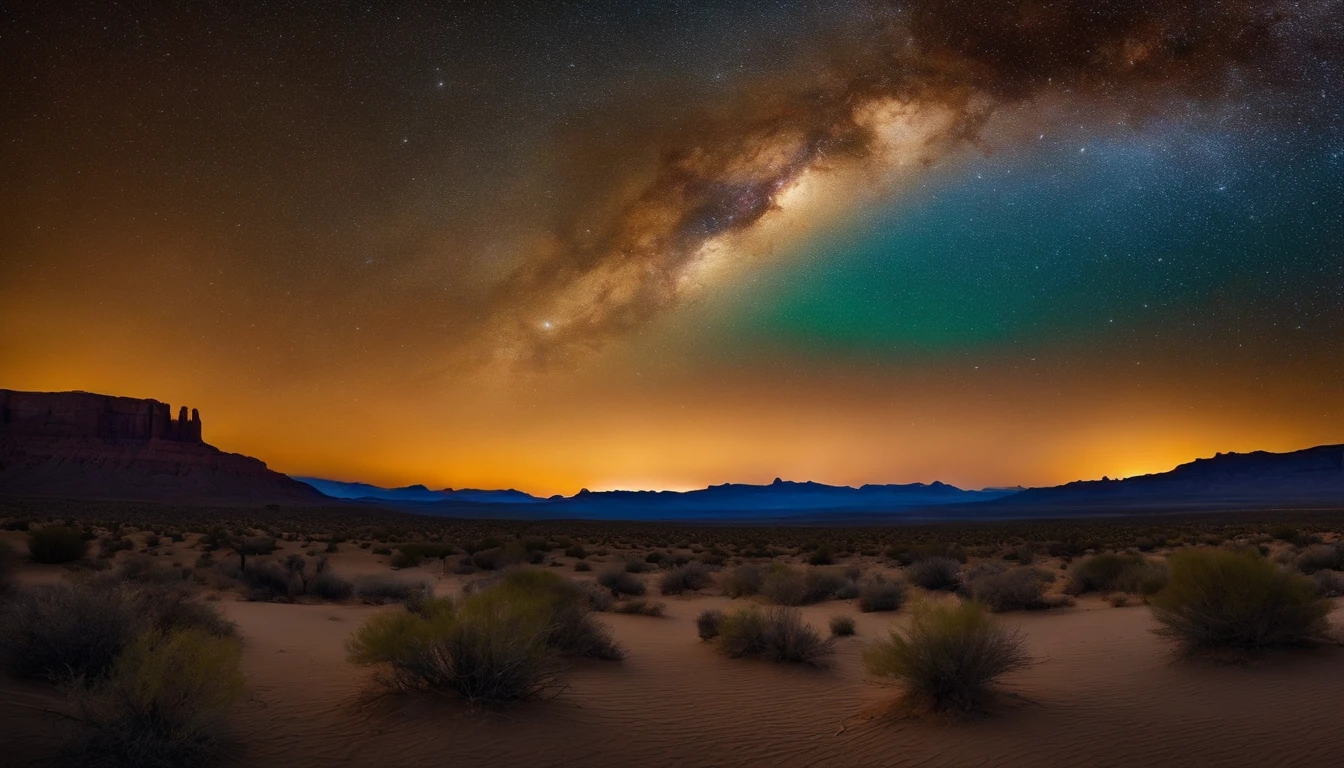 Breathtakingly beautiful,Van Gogh-style starry sky,In the quaint night sky,((rolling desert)),spread,Vast desert