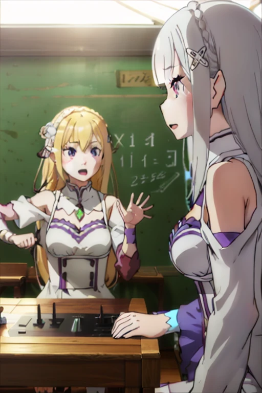 two female girls playing on her phones with girls musicians.
two girls and music girls, manga
two female girls dj playing
two female dancing