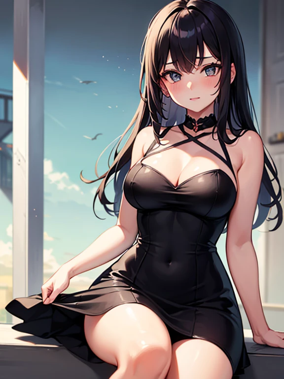 a girl in a hot dress