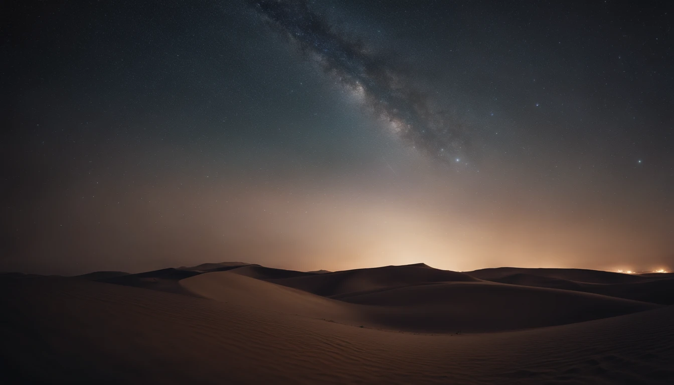 desert,Starry Sky,shooting star,A dignified atmosphere
