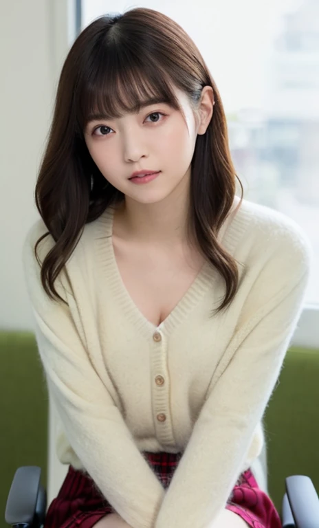 (8k, RAW photo, best quality, masterpiece:1.3), (realistic, photo-realistic:1.4), (extremely detailed 8k wallpaper), sharp focus, depth of field,
Japanese idol,extremely cute, ,(coat: 1.3),(long hair and straight hair :1.3 ), upper half of the body, extremely detailed face and eyes,(shiny skin:1.2),cinematic lighting, soft light, blur background, bokeh , ( dynamic pose:1.3), (a cafe in the winter with snow falling outside and a warm fire inside)