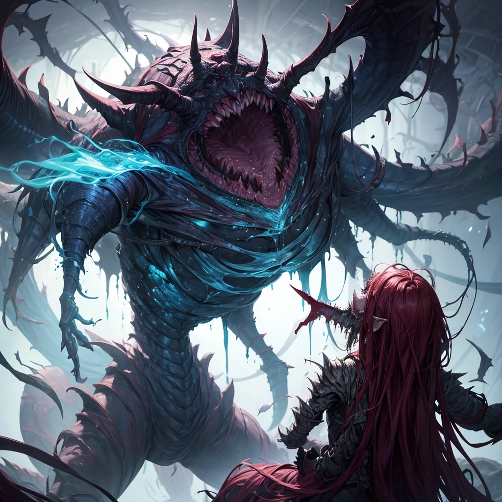 A magical experiment gone wrong, twisting a harmless creature into a monstrous abomination. Its weakness could be the very magic that created it.