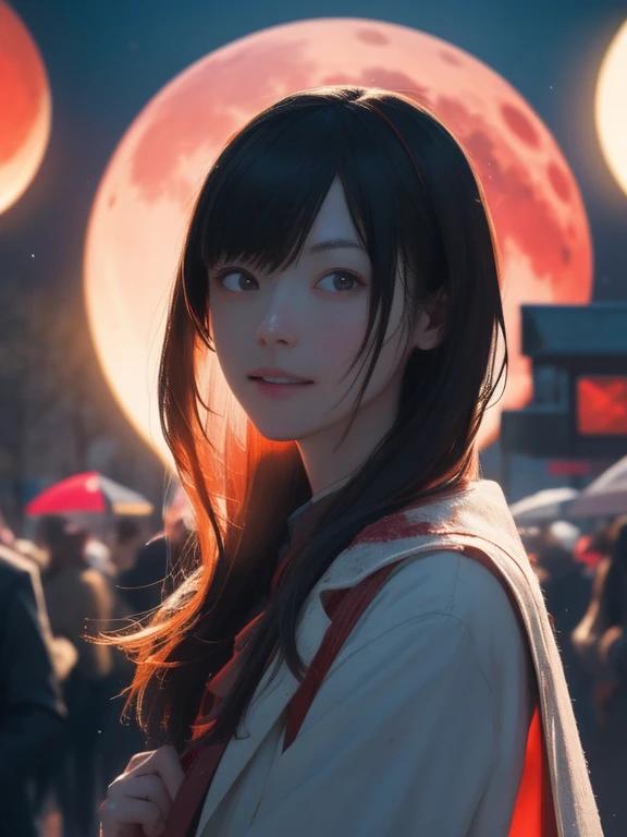 Red Necromancer, Blood Moon, Ray Tracing, masterpiece, highest quality, super high quality, 不条理なdetailed, best Light, Best Shadow, sharp, sharp image, detailed, extremely detailed, Amazing resolution, 8k, 4K, Ultra-high resolution, Particle Effects, Beautiful Effects, Vibrant colors, neon Light, neon, Light,