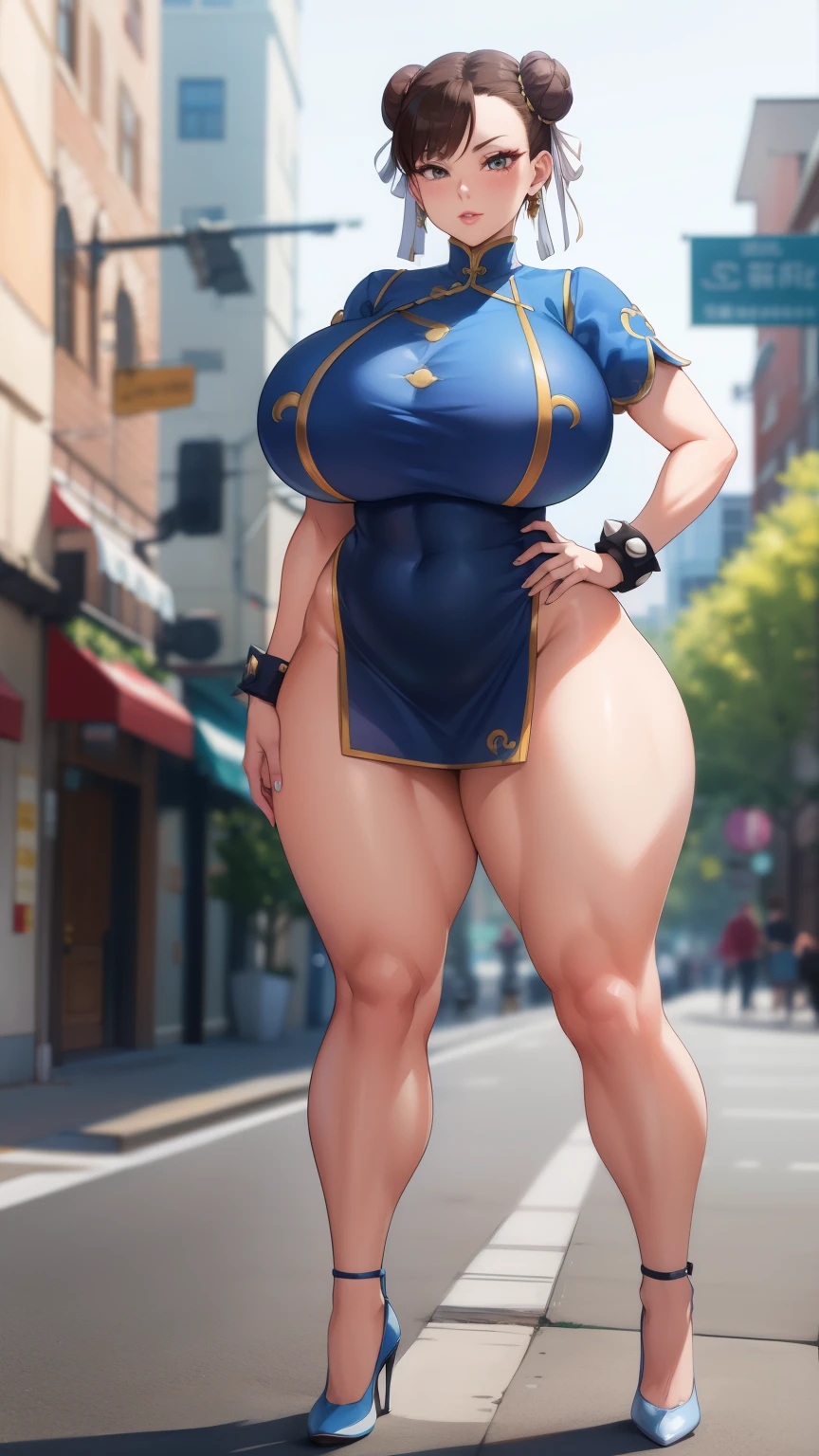 Big Breasts, Big Hips, Full Body Shot, Mature mother, Voluptuous thighs, A cow, Seductive mature woman, Perfect body, Plus Size Model, Sailor suit, Wearing high heels,Miniskirt Uniform, Chunli,