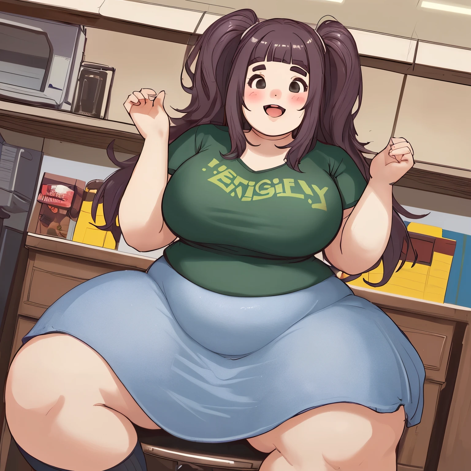 A slightly overweight high school girl