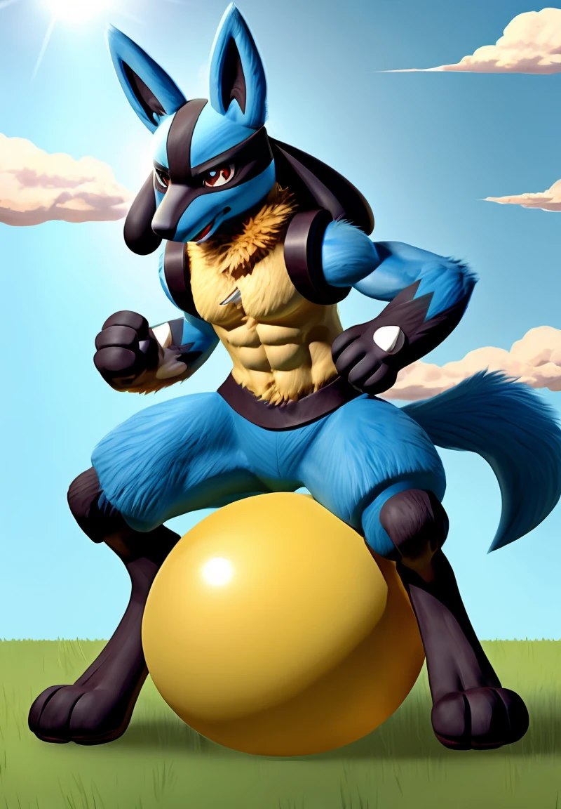 Lucario with a canine penis in his mouth, clearly unwilling, urine coming from the penis and into his mouth