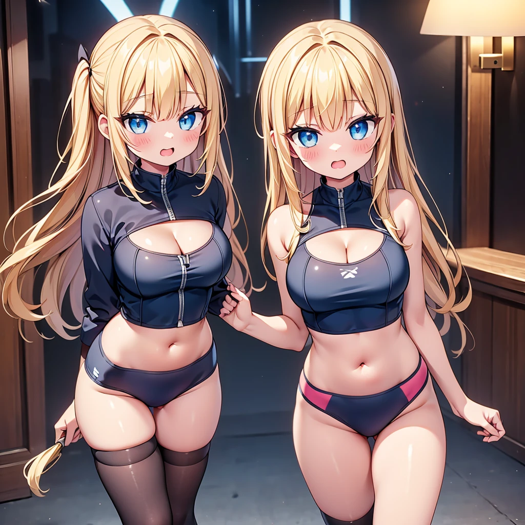 (cute eyes:1.2), (sparkling eyes:1.2), highest quality,wonderful,finely,extremely detailed CG Unity 8K wallpaper, (Stand in line:1.2), (3 girls, clothed), (competition swimsuit :1.1), (cleavage cutout:1.4), (crop top navel:1.4), (midium breasts), (open mouth:1.1), (long tongue:1.1), (mouth drool:1.1), (black stockings:1.1),(Thighs:1.1),(Waistline:1.1)