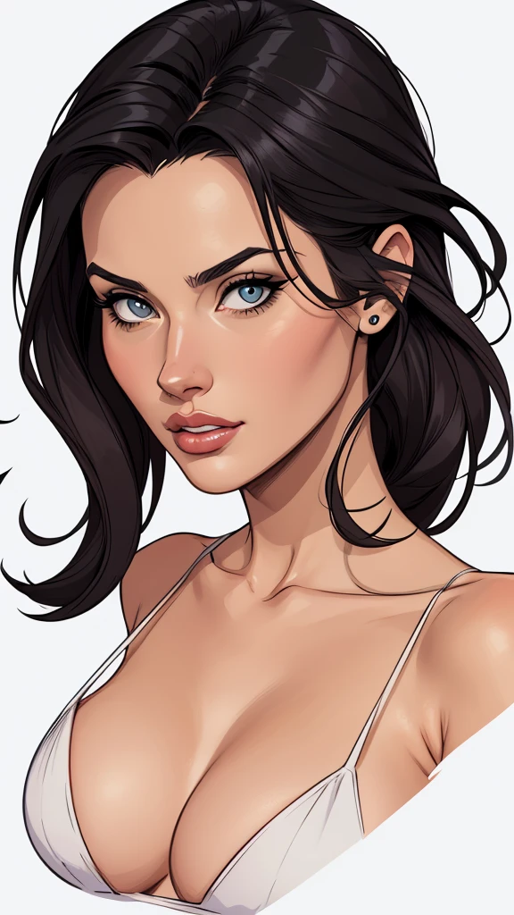 estilo de desenho GTA animado:1.2), Monica Bellucci Brazilian woman draw ART Artline white background woman Cartoon image of a woman , roupas sensuais , garota super valente destemida , cartoon style illustration, estilo de arte dos desenhos animados, estilo de arte dos desenhos animados, digital illustration style, design de personagens altamente detalhado, arte digital detalhada fofa, City fan art, design de personagem retrato, beautiful digital illustration, retrato de alta qualidade, arte em quadrinhos, retrato do design do personagem, white background Busty without clothes and medium breasts female character cartoon style dressed as a witch halloween monica Bellucci GTA style 