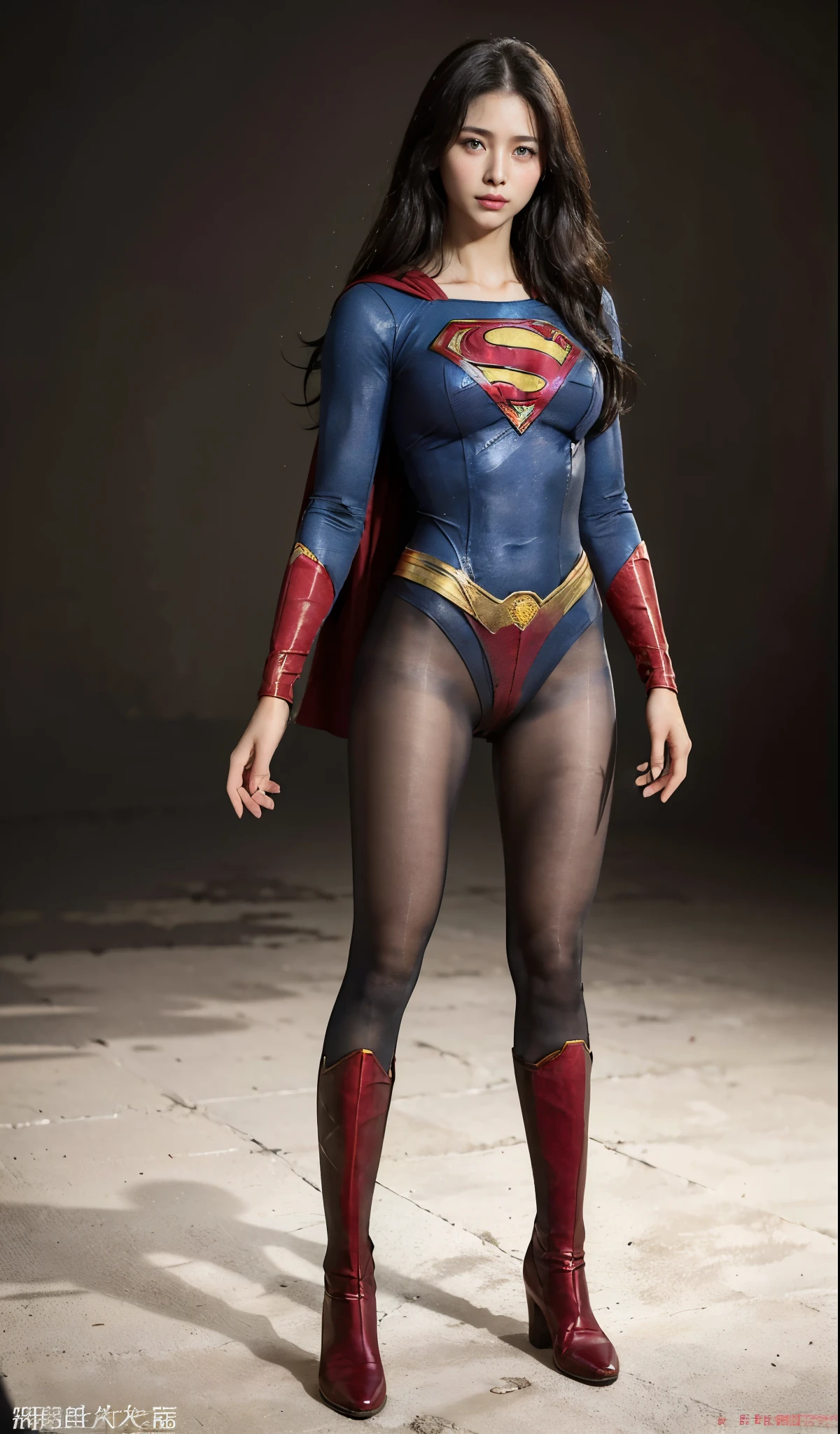 No background、(((Anguished expression)))、(((Are crying)))、(((Screaming)))、(((Beautiful legs in black tights.)))、(((Legally express the beauty of your smile)))、((((Make the most of your original images)))、(((Supergirl Costume)))、(((Beautiful Hair)))、(((suffering)))、(((Please wear black tights....、Wear red boots)))、((Best image quality、8K))、((highest quality、8K、masterpiece:1.3))、(((Preserve background )))、Sharp focus:1.2、Beautiful woman with perfect figure:1.4、Thin abdominal muscles:1.2、Wet body:1.5、Highly detailed face and skin texture、8K