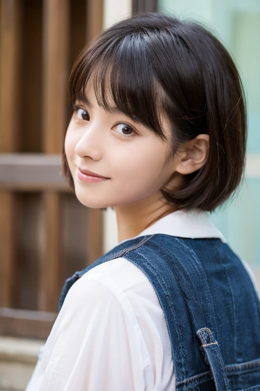 a woman who is around 18 years old who is short hair