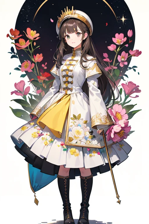  seen wearing her suit for oxygen when she is outside of her treedome. The suit is white and has a yellow square-shaped patch with an acorn on it. It also has three rings on the sleeves, two red rings and one blue ring in the center. The suit comes with a big glass helmet with a flower with a yellow center and five pink floral petals. She also wears graphite boots with one red dot on each side of them. SPARKLE; GLITTER