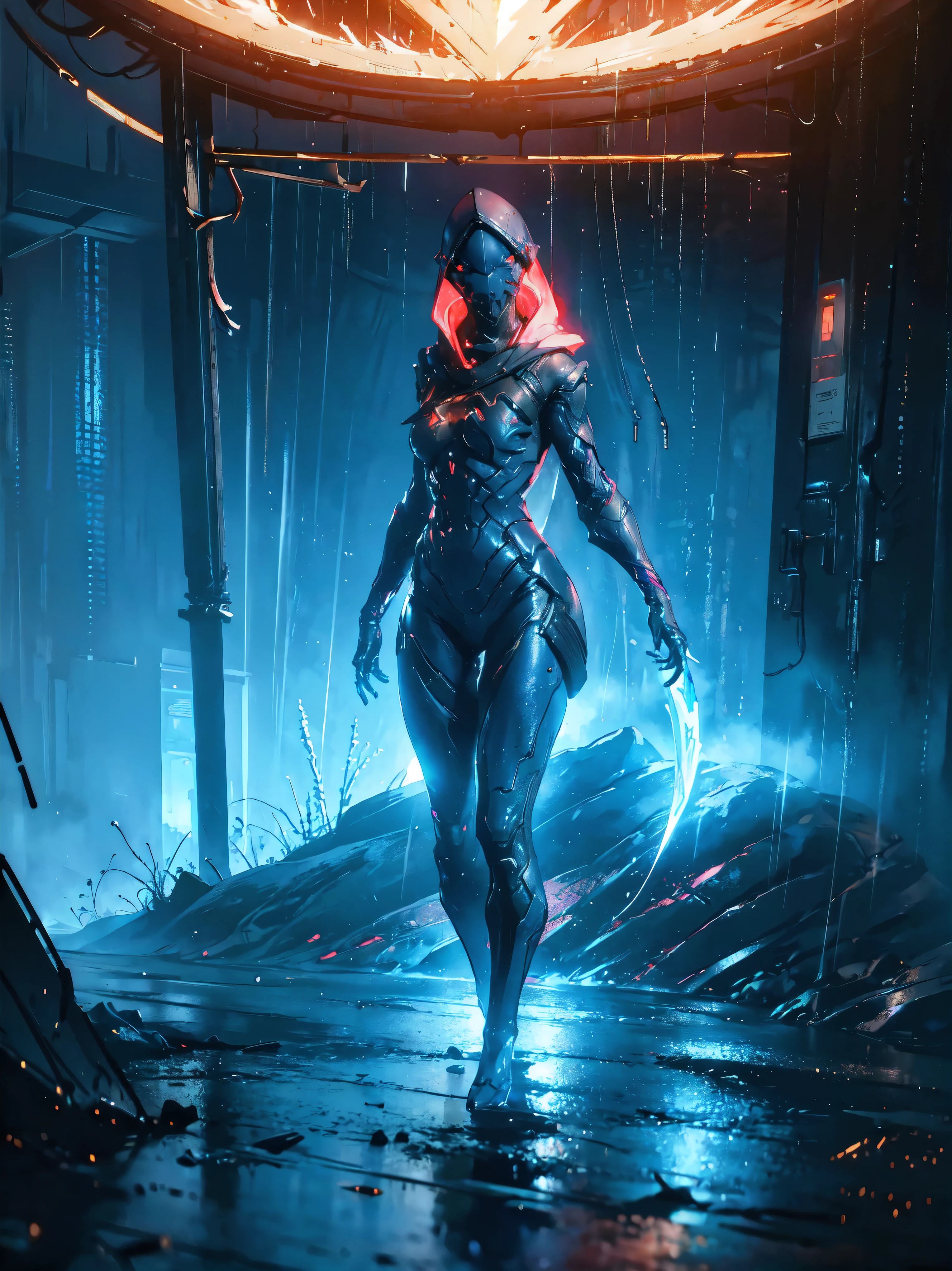 (dark), despair, suicide, Death wandering in the valley of shadows.Raw,Award-winning,landscape, ( warframe, medium breasts, puffy breasts, slender)
ghostly, mist, rain,wet skin, refelctions,