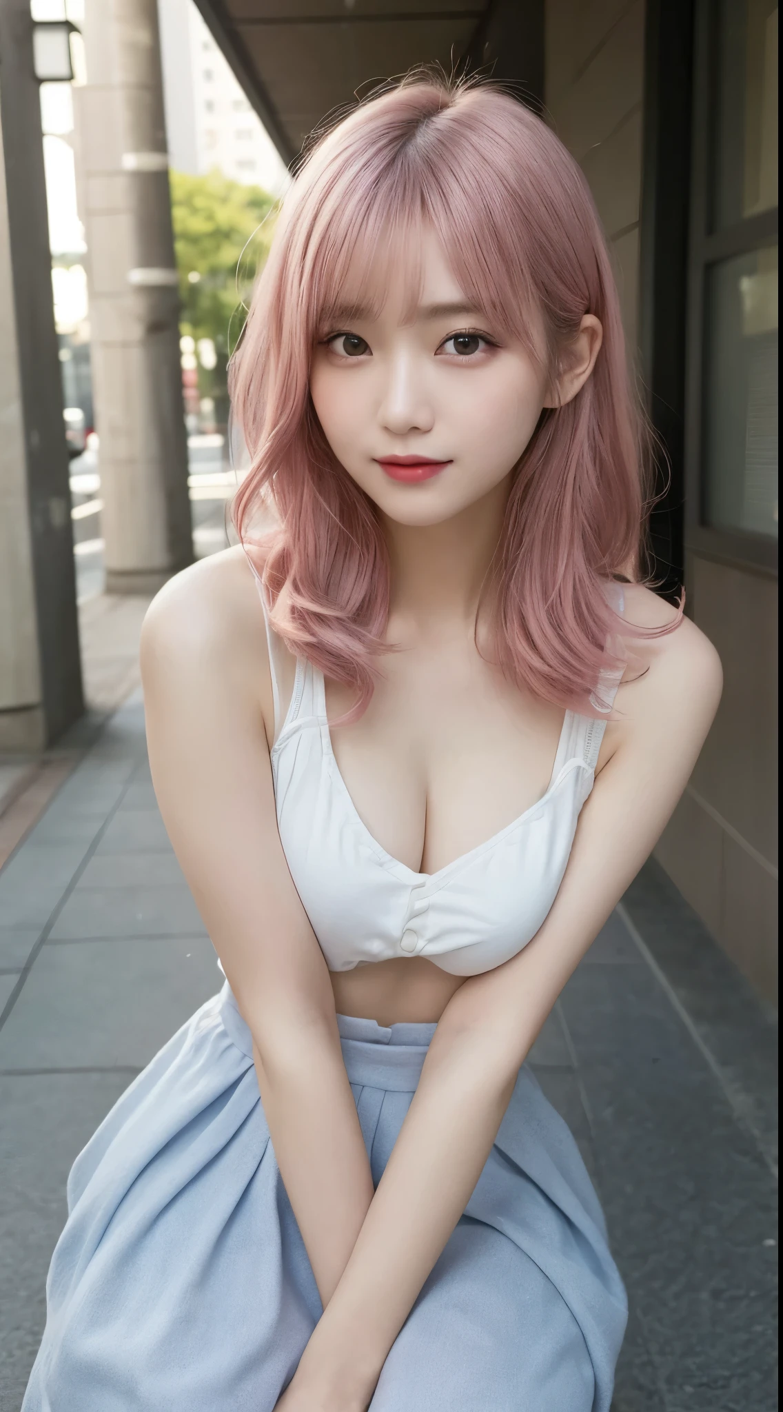 (最高qualityの詳細)、Realistic、8k Uh、High resolution、(One girl:1.2)、(Pink Hair), The Ultra-detailed、高qualityのテクスチャ、Intricate details、Ultra-detailed、Extremely detailed CG、高qualityの影、Beautiful and delicate face、Beautiful and delicate eyes with details、Depth of written boundary、Ray Tracing、In your 20s、Cute Kpop Girl、(Korean Ulsan Face)、Narrow Face、(ulzzang -6500-V1.1:0.6)、Purelos Face_V1、Glow Eye、Perfect body、 Look at the viewer、(最高qualityの詳細:1.2)、Realistic、8k Uh、High resolution、(One girl:1.2)、The Ultra-detailed、高qualityのテクスチャ、Intricate details、cheek、Glossy lips,(A delicate and wonderful smile)、High-level image quality, Best image quality, 最高quality, Photorealistic, 4K 8k Uh Full Color RAW Photos, Fujifilm(Medium format), Hasselblad, Carl Zeiss, (Knee Shot)、High resolution, High pixel count, Clear details, Clear images, Natural color reproduction, Noise Reduction, High fidelity, quality, Optimized Algorithms, Professional-level retouching,(Pink Hair), (length)、(Layered Hairstyles), The description of Beautiful and delicate hair、Night Street、neon、(A delicate and wonderful smile),naked,nakedの胸,Pull angle of view,naked、全naked、naked,nakedの胸,fully open legs、全naked、Raw photo、Photographed in natural light、最高quality、8K、32k、masterpiece、Realistic、Pussy、Female organ、Nipples、Areola、tits