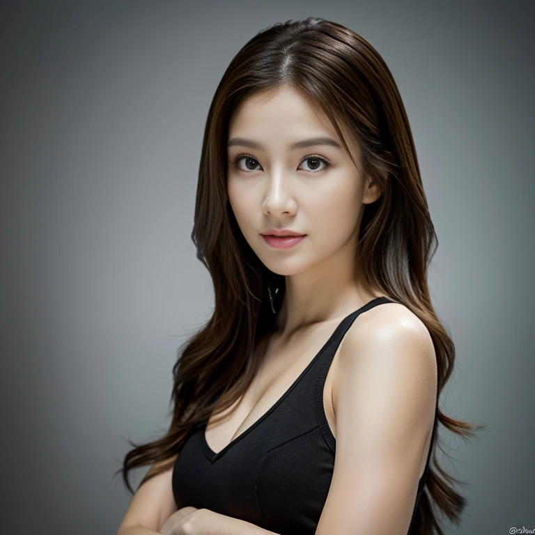 masterpiece, Best Quality, Photo-realistic, RAW data, Ultra-detailed, High resolution, professional bright lighting,
1 the most beautiful girl, standing, (portrait:1.5), (fine-featured the cutest serious face:1.5),  
Russian French Japanese and Korean mixed face, 28 years old, no-makeup, dark brown messy hair, Beautiful detailed eyes, 
front body, fitness body, accurate human well-proportioned body, 
Basement concrete wall background,
