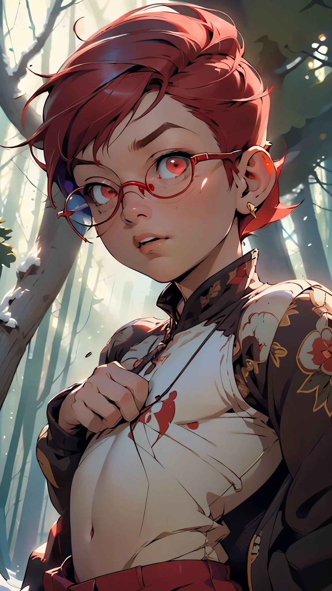 1,(1boy:1.5),-yeld:1.eenager,femboy,Libido boy,Female physiognomy,
little boittle boy,boy,d only,,1boy,magender))),
(red hair:1.5,short detailed hair,(very short red hair:1.5)),(((red_eyes:1.3))),intricate eyes,beautiful detailed eyes,symmetrical eyes,big eyes:1.5,child's chest,((kid body,a little chubby,good anatomy,accurate body proportions,detailed shota body for young boy:1.3,))),
serious and thoughtful man,(nsfw),cute,
wizard,purple wizard robes,((emphasis on purples and golds:1.3)),((glasses:1.3)),((revealing clothing:1.5,show skin:1.5)),((underpants strap)),(tiny bulge on pants),(((intricate outfit,intricate clothes))),
(dynamic pose:1.0),embarrassed,(centered,scale to fit dimensions,Rule of thirds),
((cute ville in the forest in the background)),winter,scenery:1.25,((intricate scenery)),((snow forest background)),
(Glossy winter ornaments),highres,sharp focus,(ultra detailed,extremely detailed),(photorealistic artwork:1.37),(extremely detailed CG unity 8k wallpaper),(((vibrant colors,vibrant theme))),(intricate),(masterpiece),(best quality),artistic photography,(photography taken by sldr),(intricate background),perfect rendered face,perfect face details,realistic face,photo realistic,((intricate detail)),(((realism))),