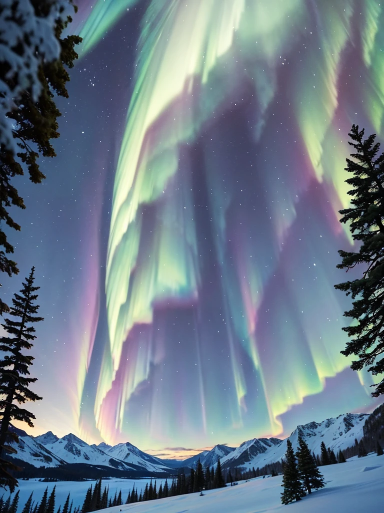 Aurora in the mountains