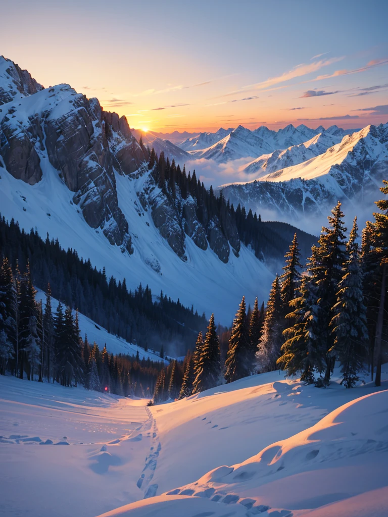 Sunset in the mountains