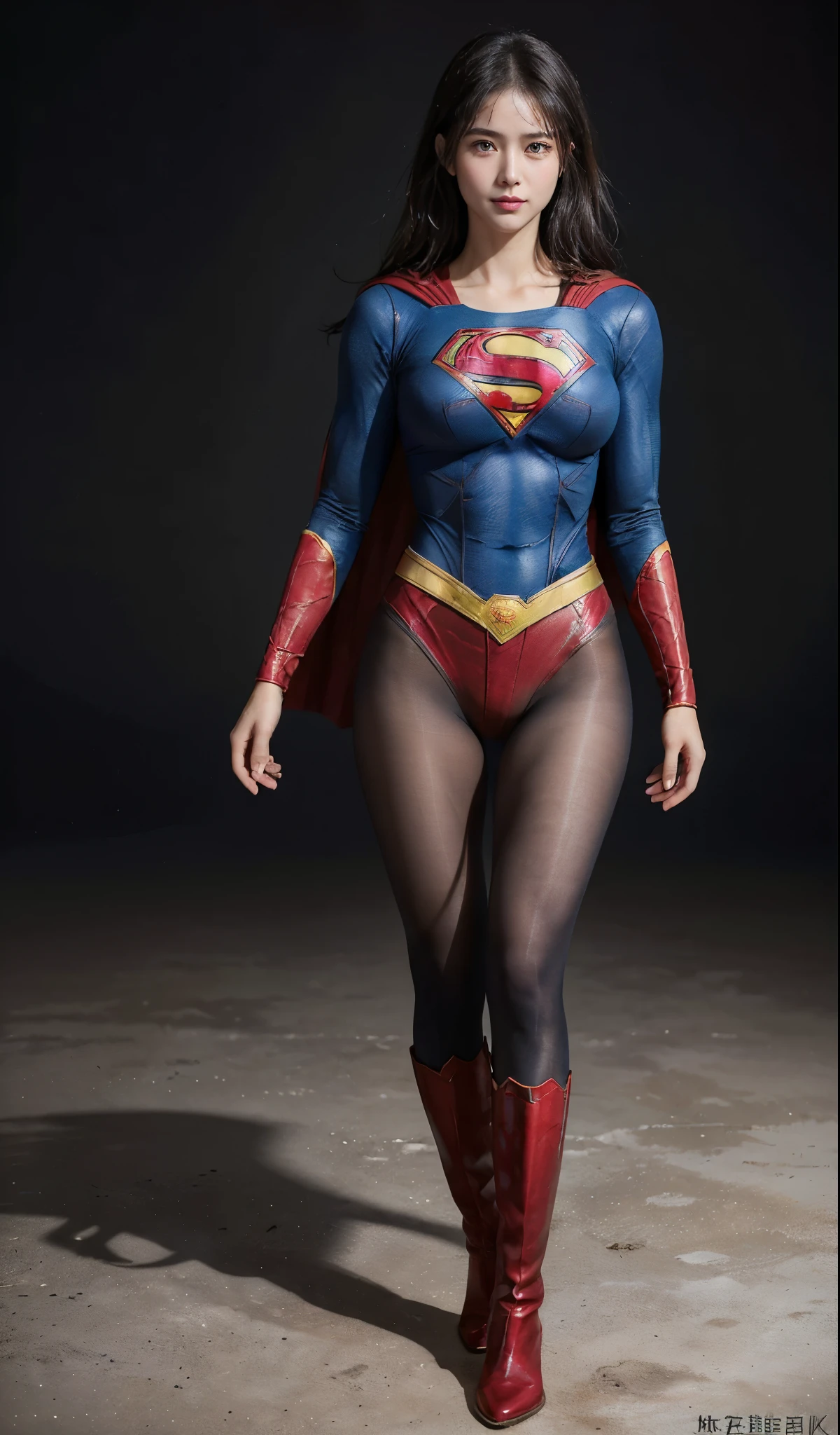 No background、(((Anguished expression)))、(((Are crying)))、(((Screaming)))、(((Beautiful legs in black tights.)))、(((Legally express the beauty of your smile)))、((((Make the most of your original images)))、(((Supergirl Costume)))、(((Beautiful Hair)))、(((suffering)))、(((Please wear black tights....、Wear red boots)))、((Best image quality、8K))、((highest quality、8K、masterpiece:1.3))、(((Preserve background )))、Sharp focus:1.2、Beautiful woman with perfect figure:1.4、Thin abdominal muscles:1.2、Wet body:1.5、Highly detailed face and skin texture、8K