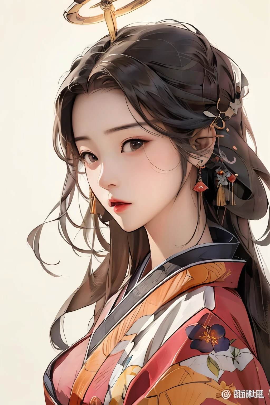 ((highest quality)), ((masterpiece)), (detailed), Perfect face, lucky lady, god、Wearing a kimono、face is pug、god々Shii、Facing forward、The eye is facing this、The background is Mabushii Heaven、体がFacing forward、Halo is shining