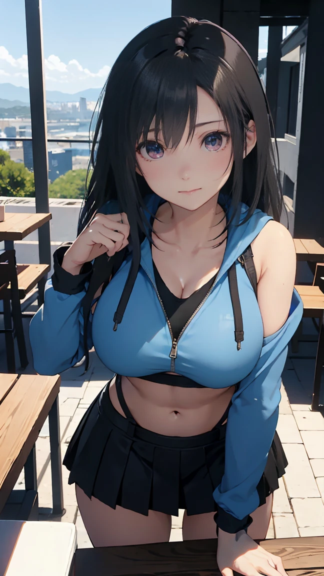 master part, High definition, alta qualidade, rosto detalhado, Detailed body rendering, 1girl, sozinho, Hinata roupas sem mangas,quarto, top preto, camisa sem mangas,( clothing with fishing net), denim trousers, pernas grossas, bunda grande, muiti sensual, Standing, corar, (no quarto)