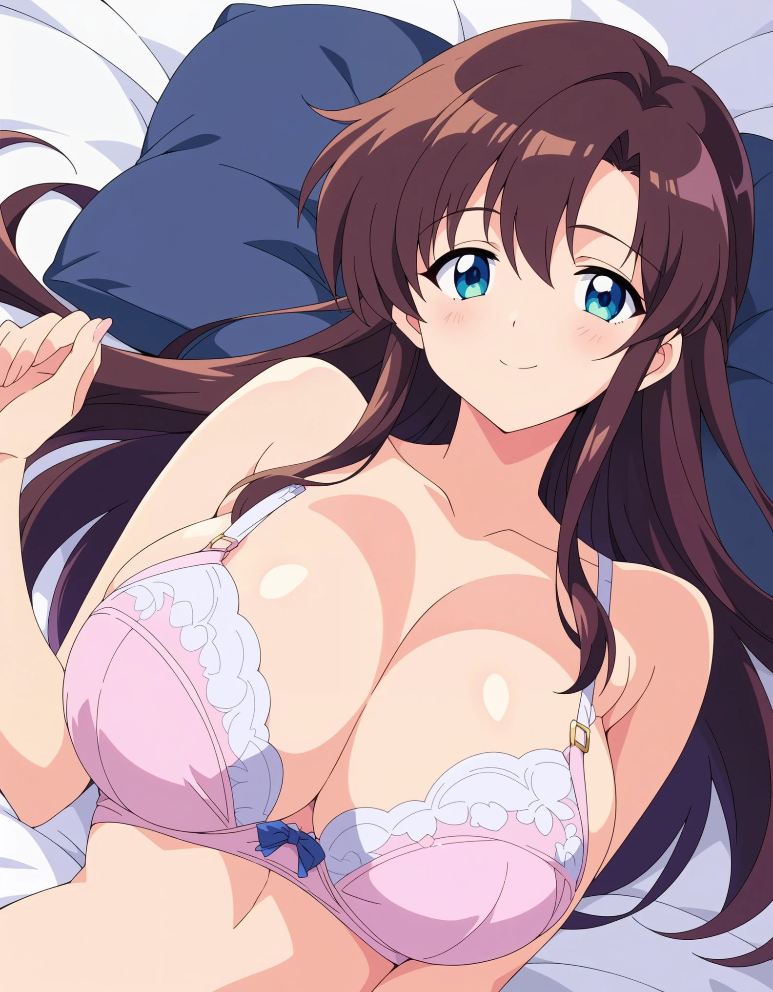 ((masterpiece)), ((best quality)), (ultra-detailed), on the bed, a cute girl, 1girl, solo, bunny girl00, ((beautiful eyes)), smile, ((open chest)), ((cute nipples)),small breast