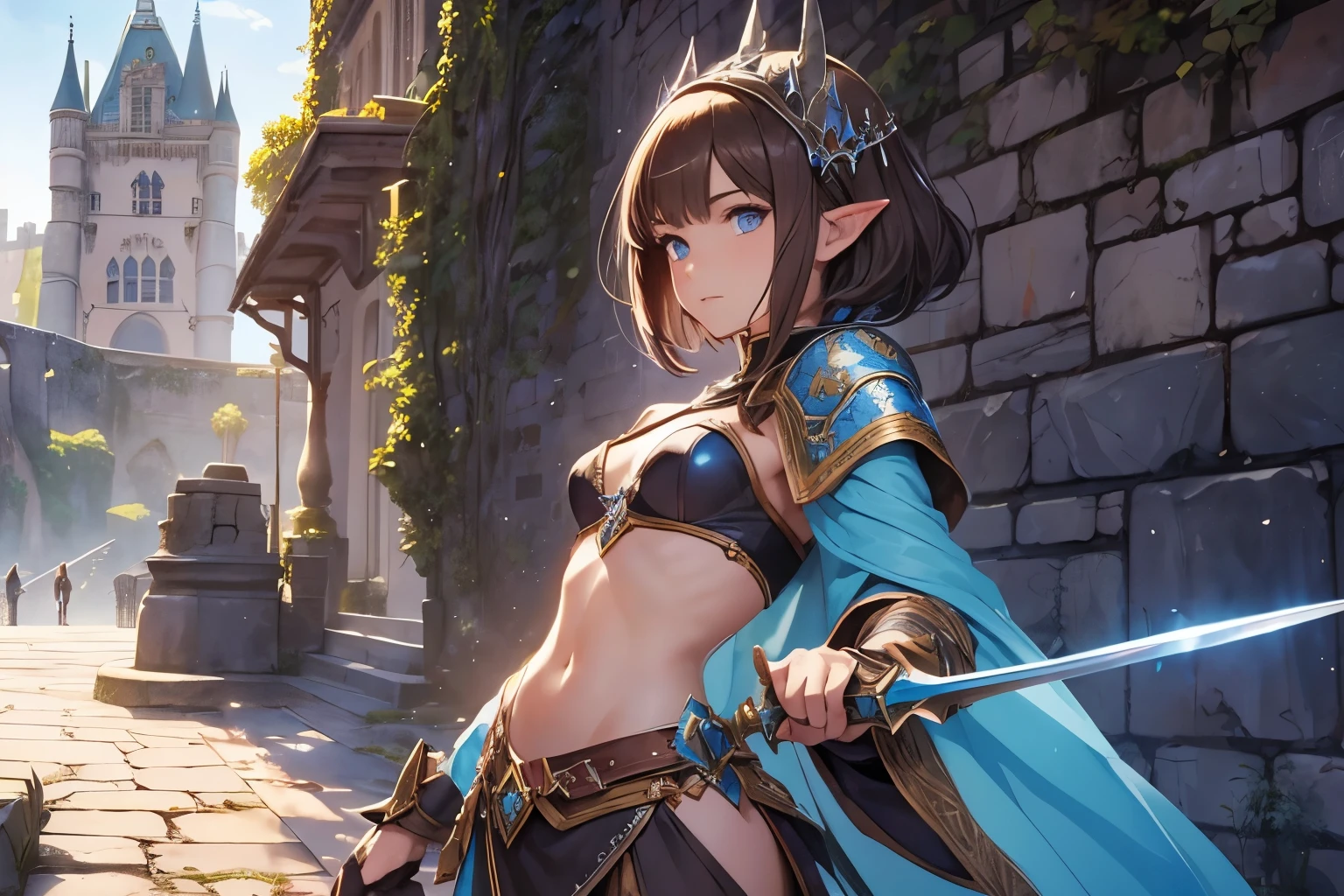 Beautiful character, masterpiece, Attention to the details, FantasyStyle, fully body, model to be used in tcg game, hold medieval weapon, medieval races, fantasy world races