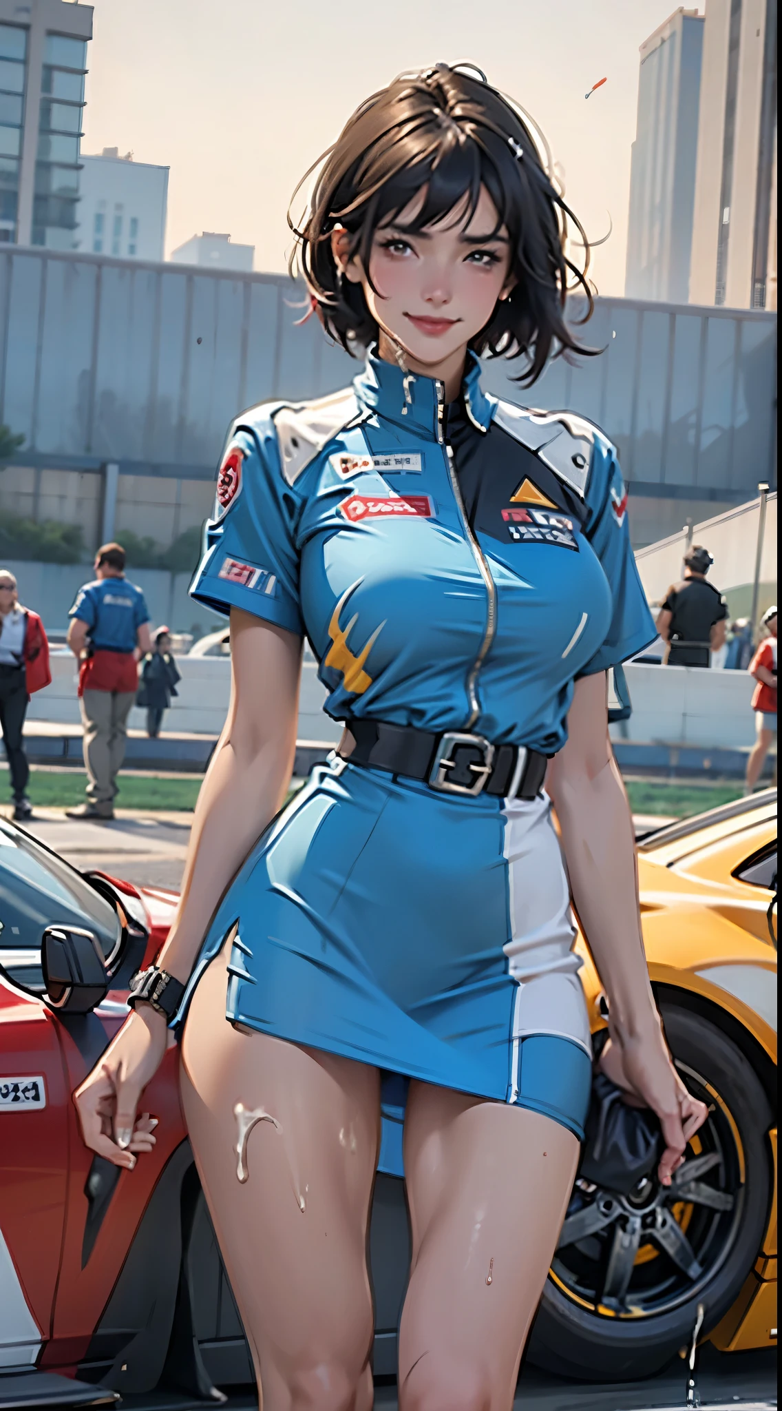 Realistic Rendering with Unreal Engine 5, Random Pause, （Behind the scenes of AV filming at the Motor Sどうやって venue：3.0）、（Men only：2.0）、Race Queen、Uniform with sponsor logo Red ultra-high leg uniform、Earrings、performance 、Exquisite beauty、（Embarrassed look：1.8）、（Performance：1.5）、Beautiful Face, Slim model body shape, Huge , Oil, Beautiful feet、(Tight-fitting car racing suit：1.8),（太ももまでのRace Queenロングブーツ：4.0）Spread your legs、）、Spread your legs、Wet and shiny body, Colorful Hair, (((Brown skin beauty))), camera、（Behind the scenes of AV shoot：3.0）、（Surrounded by a lot of old people：3.0）、、Laughter、(Breastfeeding through clothing:1.1), Are standing、 line、(Browsing Caution:1.1),(masterpiece, 最high quality:1.3) (Surreal:1.35) (Realistic:1.45) (Skin with attention to detail) high quality, Browsing Caution, (Multiple penises, Surrounded, some boys:1.4) , Japanese Girls, 24-years-old, Expressive eyes, Perfect Face, (fix makeup) (lipstick:1.1) . (Black Hair), , break slender, Big Breasts, (Nipples:1.2) (perfect Nipples:1.2), (Dark Skin:1.4), (Oiled and shiny body:1.3), Spread your legs, (、Old men line up around a woman：1.3、break(At the hotel :1.5), Earrings、(Racing Girls 1.7),A feminine, form-fitting blue and white metallic miniskirt lift with sponsor logo :2.0), ((Luxury hotels have spaces for sex。:1.5), (Big Breasts少女がベッドの上で衣装を着たまま老人男性数人にレイプされている.:1.5), (Racing Girls&#39; girlfriend is a prostitute here who prostitutes herself to old men.:1.4), (She has gentle sex:1.4), (The girl is a 20-year-old racing girl with a tall, slender model body.:1.8), (彼女の体はとてもスリムでBig Breastsで魅力的です.:1.4), (Her outfit in Racing Girls is as feminine as. : 1.5), (She has blonde hair tied back to one side :1.5), (A feminine, form-fitting blue and white metallic miniskirt lift with sponsor logo :1.8), (Blue and white metallic miniskirt lift with sponsor logo that fits snugly around the hips and thighs :1.8), (太ももまでのRace Queenロングブーツを履いた彼女の脚は美しい. :1.5), (feminine accessories :1.5), (Heavy makeup and nail art : 1.5), (High heels with straps : 1.3), (The above costumes do not apply to men..:1.8), (Everyone except her is wearing men&#39;s clothes. : 1.5), (Two older men on either side of her are groping her. :1.6), (She is captured and sexually harassed by older men. : 1.7), (Korean office worker : 1.6), (She is being threatened by old men.:1.5), (There are BDSM paraphernalia in the background.:1.3), (Old men lay women down、Fucking her roughly with his dick., Penis inserted into pussy, Spoon pose sex:2.0), Leg lift, She feels pain, Her leg side、



