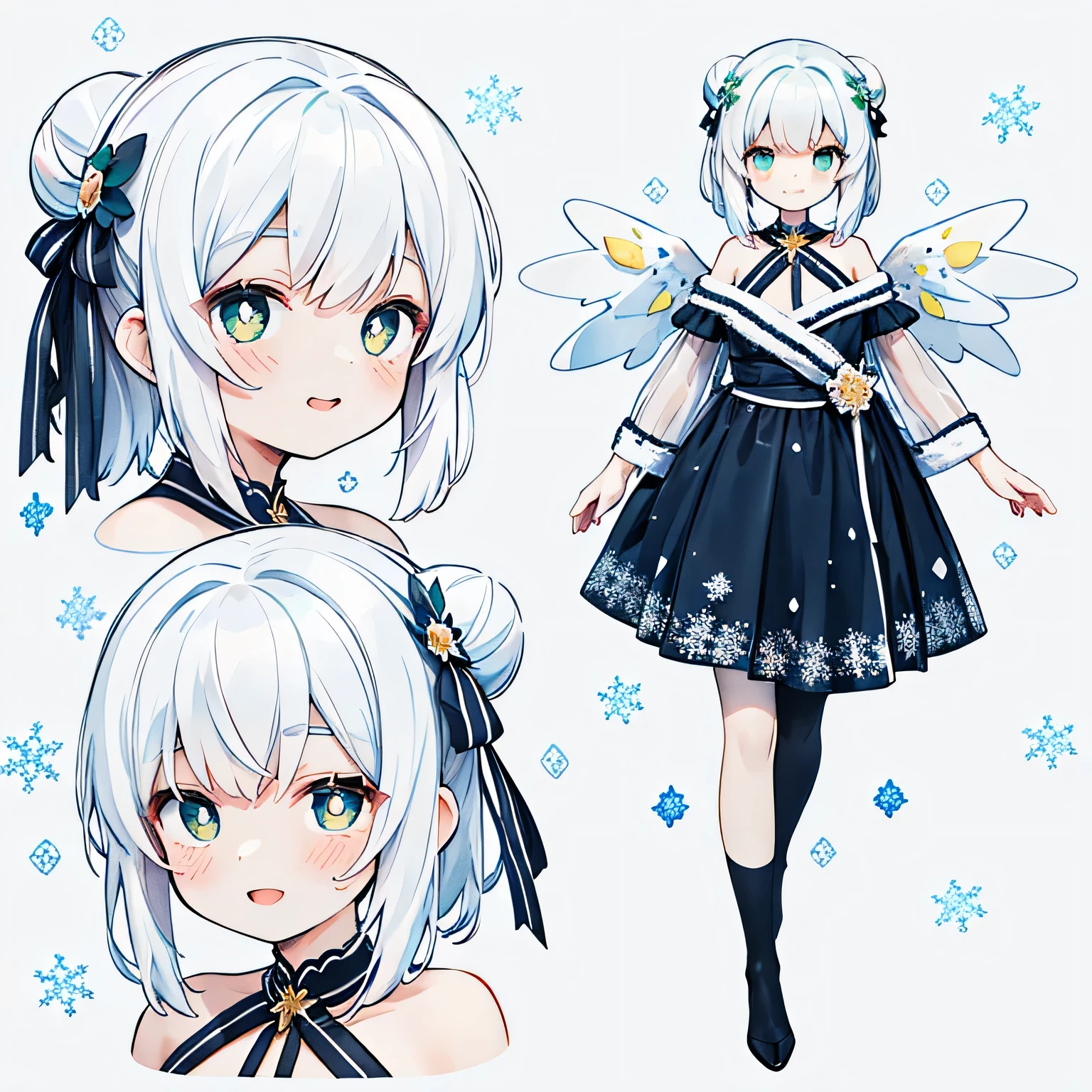 1girl in:1.5、(PastelColors:1.3)、(Cute illustration:1.3)、(watercolor paiting:1.1)、(Wearing large transparent angel wings with polka dots。。:1.3)、A smile、Hands under the chin、
Detailed background、Smile with open mouth、Beautifully detailed、Moya、colourfull、marble、Particles of light、patterns、looking left、Shirayuki Noel、Snowflake、Diamond Dust、White hair、Bun head、jumpping、levitation、full body Esbian、masterpiece, best quality, extremely detailed, anime,cross-shaped pupils, (Sweat:0.7),Light Santa costume,red short skirt,Woman,Exquisiteface, Beautiful face,shoulders,Shoulders slightly Translucent skin,green eyes,Black hair,smile,(Photorealistic:1.4),Realistic details, High resolution,Bokeh,excellent details,
Detailed drawing、Vibrant colors、striking contrast、intricate detailes、Delicate depiction、Luminescent、From the side、Beautiful facial features、Brightly colored eyes、Wearing intricate and delicate ornaments、glowing aura、Radiant hair,Illuminated by the morning light、winter wreath、Pale light blue background、Fairy with a bouquet of flowers、Fancy Fairy、White hair、Bun head、jumpping、levitation、full body Esbian、