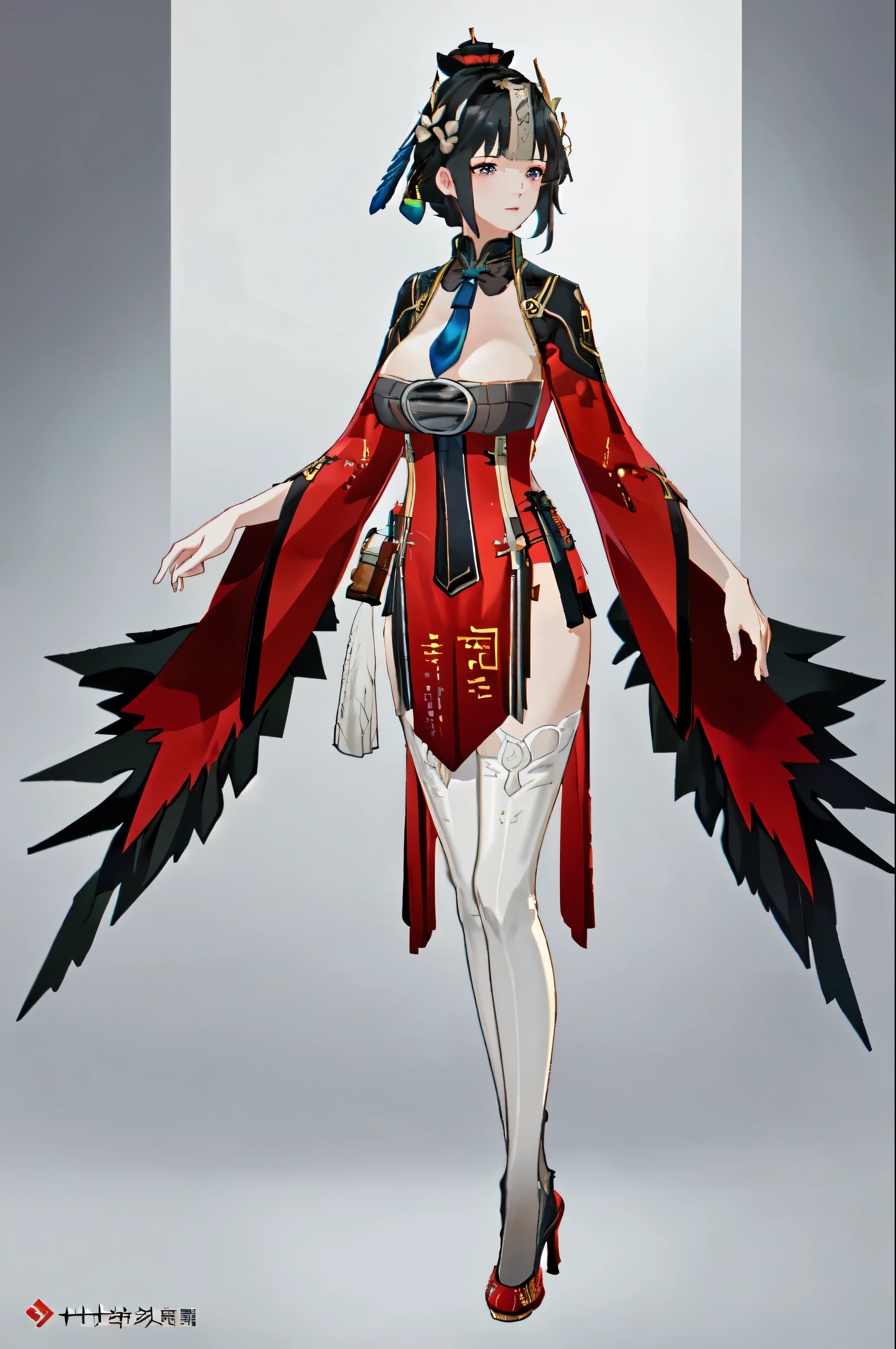 masterpiece, best quality BREAK solo, jianlingguimeng, china dress, highres, 1girl, standing, (large breasts), mature female, hanying, Full body drawing, (masterpiece), (best quality), (hyperdetail), (illustration), ((extremely delicate and beautiful)), (detailed light), (prefect's body), full body drawing, Hanying, HanYing