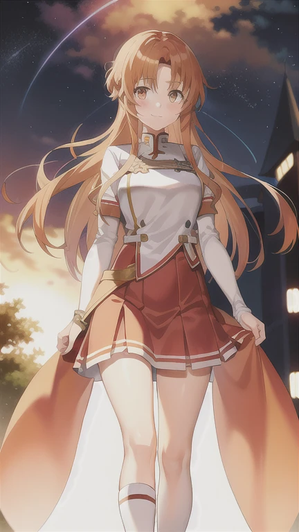 Asuna Yuuki, Sword art online, Orange hair, full body, uniform 