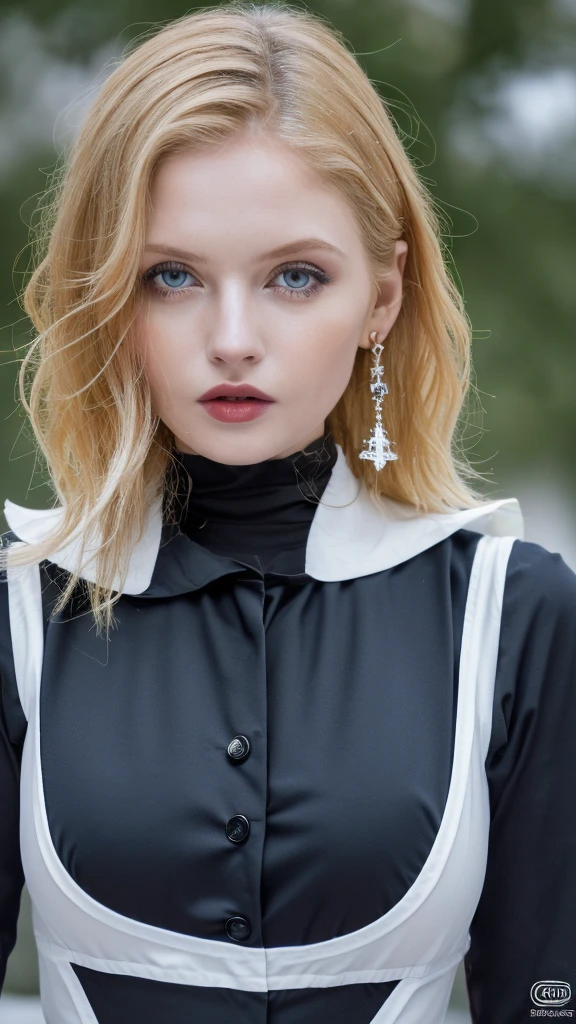 a close-up of a blonde child with long hair and a black hat with a star, URSS,  papel de parede, ultra-detalhado, Beautiful and aesthetically pleasing, tmasterpiece, melhor qualidade,saia longa，Menina magra e magra，Use um vestido de tule com diamantes quebrados cintilantes，com capuz，Hood head，The material of the clothing is very light Gaia，The clothes are wrapped in an auspicious cloud pattern
