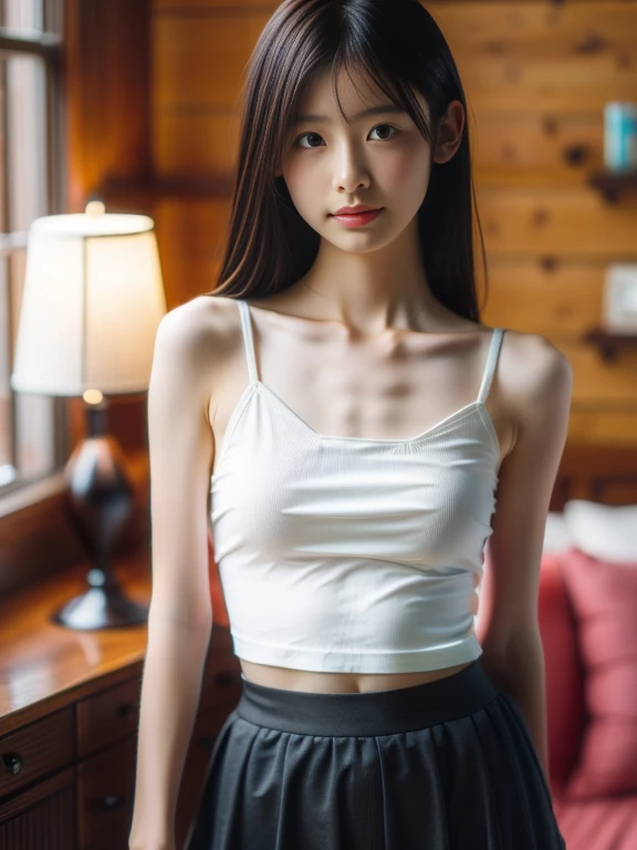 (8k、Raw photo、highest quality、masterpiece:1.2)、(Realistic、Photorealistic:1.37)、Ultra-detailed、超A high resolution, 2 Japanese girl kissing, white skin, Beautifully detailed face、(Narrow waist) :1.3)、Beautifully detailed skin、Skin Texture、Professional Lighting、Human whole body, wide angle, very sweaty skin, no making face, white camisole, tennis skirt