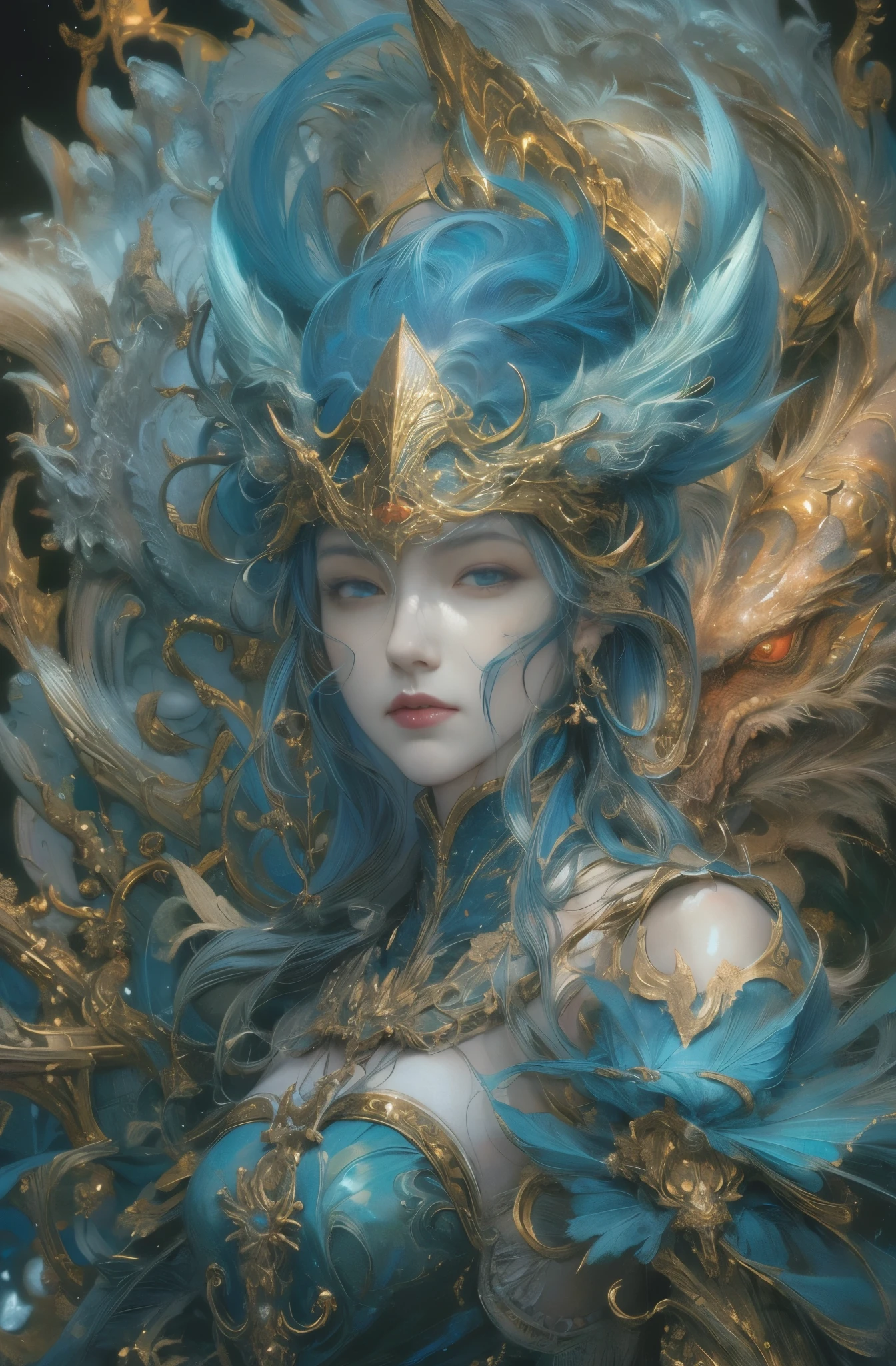 槍を持った美しきfemale dragon knight, Rin々しいfemale dragon knight, A beautiful woman with a dragon, God's Kin, Detailed fantasy art, Fantasy art style, Fantasy style art, highly Detailed fantasy art, detailed Digital 2D Fantasy Art, fantasy artist, epic Fantasy art style hd, High quality fantasy art, Detailed fantasy illustrations, fantasy book illustration, Digital 2D Fantasy Art, Fantasy Art Illustration, 4k fantasy art, author:Jean Jay., Fantasy art style, 2. 5D CGI Anime Fantasy Artwork, epic Fantasy art style hd, Epic fantasy digital art style, Detailed fantasy art, 詳細なDigital 2D Fantasy Art, Luan Jia and Artgerm, 8k fantasy art, female dragon knight, Sharp contours, very fine and beautiful eyes, Beautiful Blue Eyes, pretty much beautiful face, Also々exterior, Valhalla, Unparalleled beauty, masterpiece, highest quality, The perfect angle, Perfect composition, Best Shot, Official Art, Cinematic light, Very beautiful and fantastic scenery, chivalry dream, Presence, Michael Letter, Christoph Huge 、Ultra-precision coating, Luminism, art by Carne Griffiths and What a bone Concept Art, 4K resolution, Fractal isometric detailed bioluminescence , 3D Rendering, Octane Rendering, Exquisitely crafted , Cinematic, Art Station'trendy, Isometric Center, Surreal cover photo, Amazing full color, Handwriting, Hit definition , Cinematic,Great background, Abstract Beauty,stand, Approaching perfection, Pure Form, Golden Ratio, Minimal, Concept Art, By Brian Froud、Karn Griffiths、What a bone、John William Waterhouse, Intricate details, 8K Post-Production, High resolution, Hyper Detail, Art Stationのトレンド, Studio shot, Intricate details, Very detailed, Greg Rutkowski, Encounter with an Ancient Dragon, Close-up