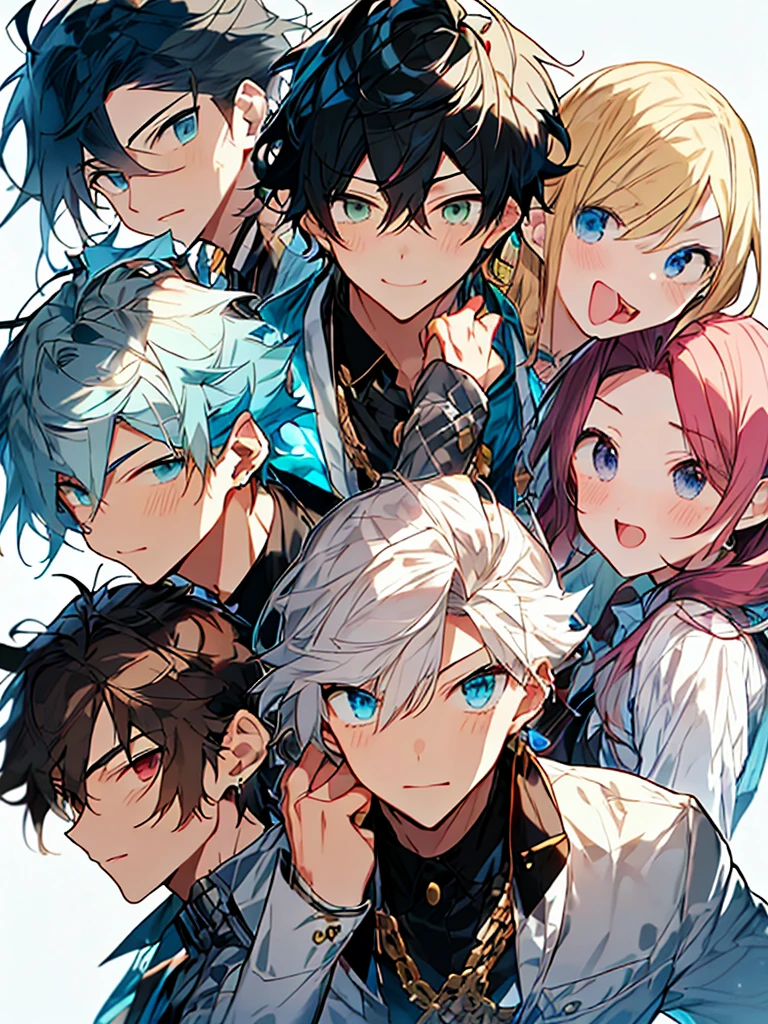 ((best quality、A masterpice))、Two anime handsome men、knights、black hair、a blond、Blue eyes、Golden Eyes、sirius a and sirius b、Comic art、high quality fanart、from cryptid academia、inspired by Masanobu Okumura、epic anime style、detailed fan art、Akihiko Inoue and Rostran