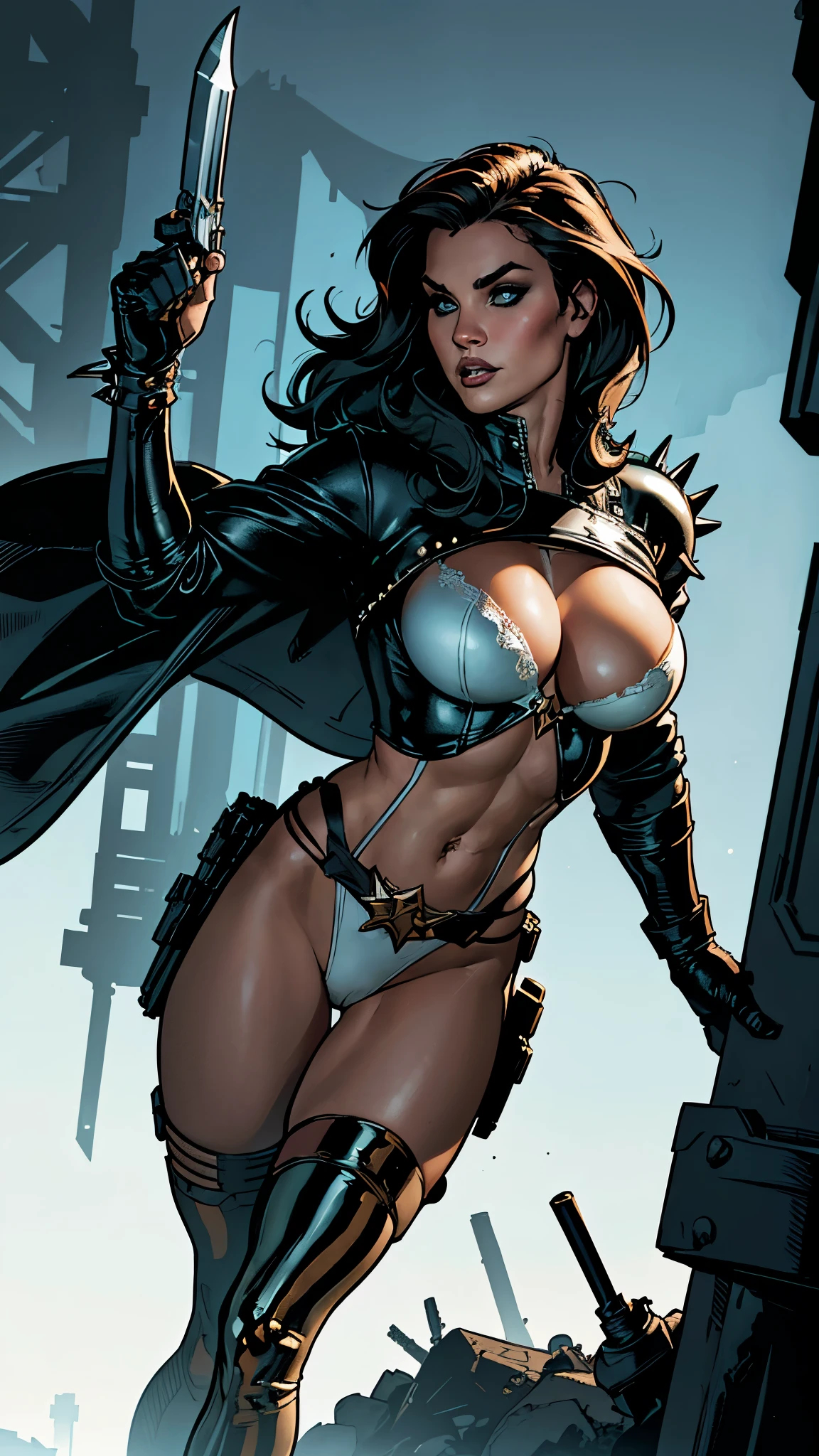 dangerous assassin. full body shot, female, clyde caldwell