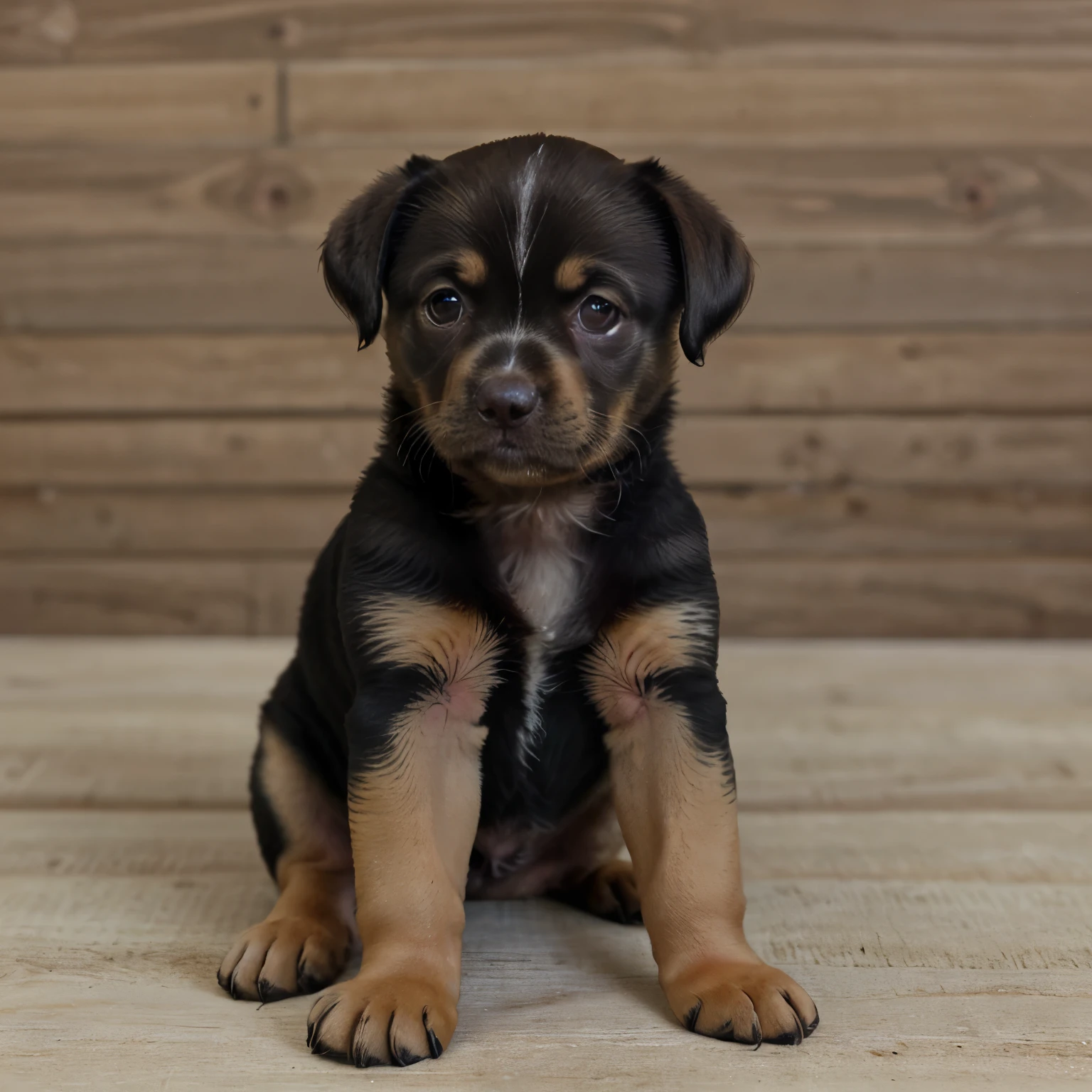Por favor, breed a Labrador and Chihuahua puppy that is brown with black markings.