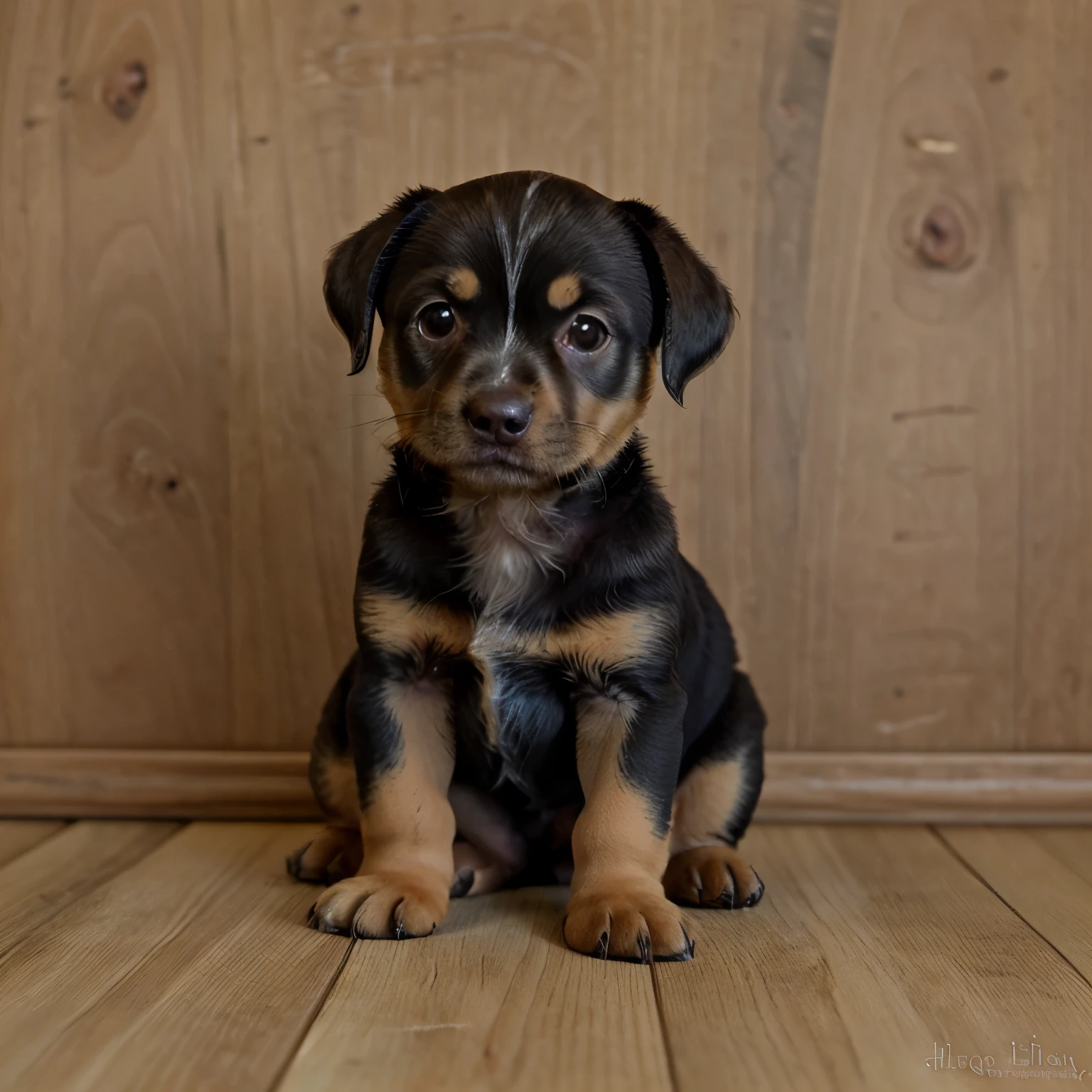Por favor, breed a Labrador and Chihuahua puppy that is brown with black markings. 