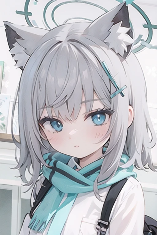 shiroko_bluearchive,beast ears,looking at viewer, tsundere,