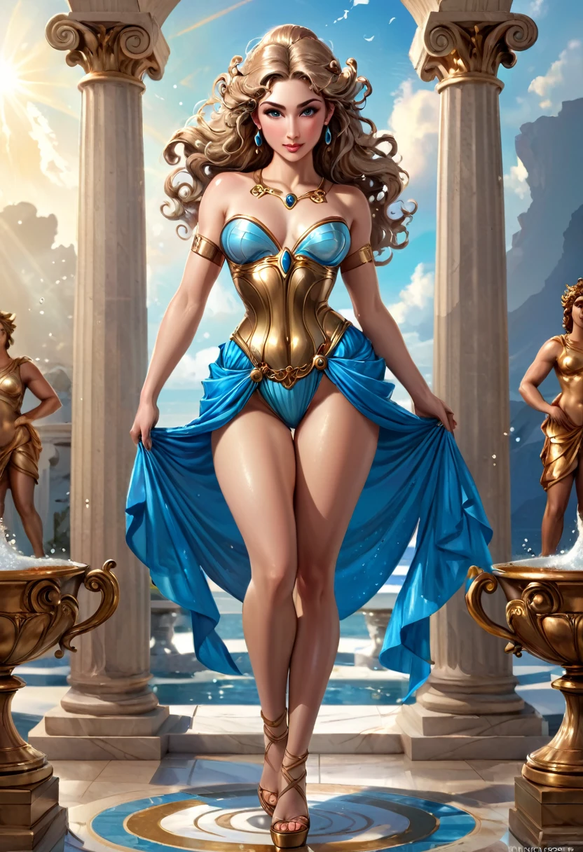 Aphrodite From Greek Myth. Greek Face, Greek Nose, Greek Hair. Full Body, Magic, Wonder Enchantment, BUFF, TONED, FIT, Hyper MUSCULAR. Sweetness. Greek Outfit. Hourglass Figure, Official Art, Award Winning Digital Painting, Digital Illustration, Extreme Detail, 4k, Ultra Hd, Rococo, Polished, Intricate, Realistic Fantasy Art, Sharp Focus, Concept Art, Art By Wlop, Artgerm, (2d Vector Illustration)