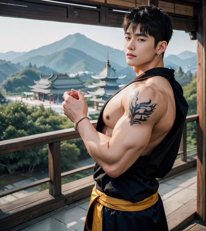 2 Handsome chinese guy fucking, having sex, smilling at each other, full naked , anal sex, show the penis, penetrate, 20 years old,hug, cuddle, touching lips, skin ship, romantic, Asian, chinese hansome actor, kpop idol, handsome male model,manly, master work, best picture quality, higher quality, high detail, super high resolution, 8k resolution, perfect eyes, perfect skin, manly jawline, manly chin, perfect hands, big chest muscles, bare chest, big juicy butts, tattoos chest, tattoo hands, tattoo legs, tattoo back, tattoo arms,earings, ancient pendents, braceles, glowing eyes, short hair,mess curly hair details, detailed background , open Hanfu transparent (see throught), super sexy loincloth, naked, long big erection dick, detailed perfect dick shape, masturbate, Chinese garden background, Chinese kung fu, dragon-themed costumes, monk robes, spinning floating particles, chinese temple in background,