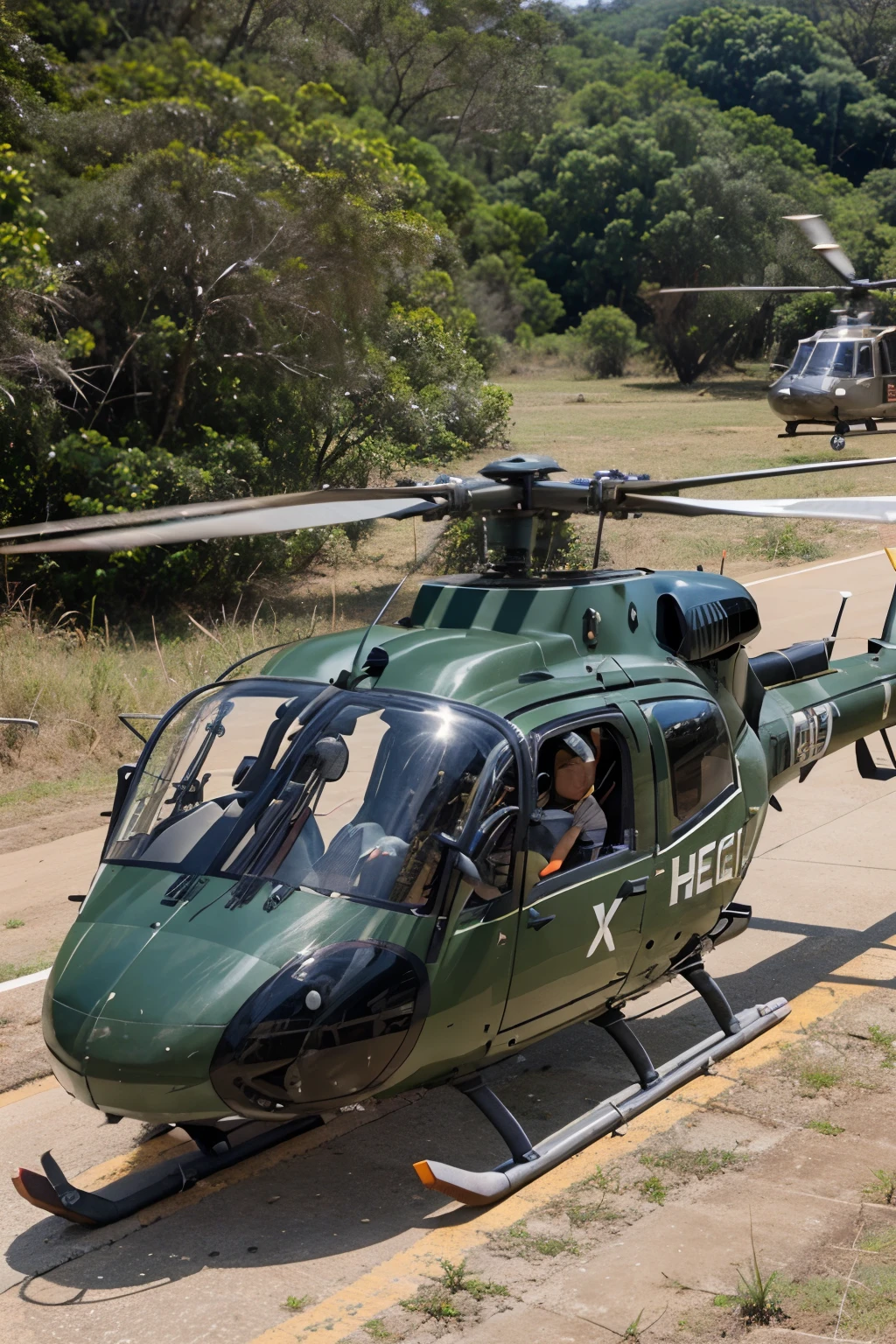 Junte "Apache" e "Bell Huey" Qualidade alta (Muitos detalhes no helicoptero)