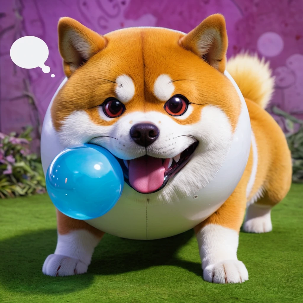 confused Shiba Inu,sniffs,poke ball,Jessie,team rocket,annoyed,intricate facial expression,struggling to understand,curious eyes,inquisitive snout,doubtful expression,playful surroundings,fun and colorful environment,anime style,detailed fur texture,vibrant colors,expressive body language,comical gestures,humorous atmosphere,puppy nose,fluffy ears,adorable look,interactive scene,poke ball design resembling team rocket logo,clever prop usage,stylized characters,dialogue bubbles,comic book style,surprised reactions,whimsical background elements,comical visual effects,(best quality,highres),lively and dynamic,attention to detail,vibrant lighting,contrasting colors