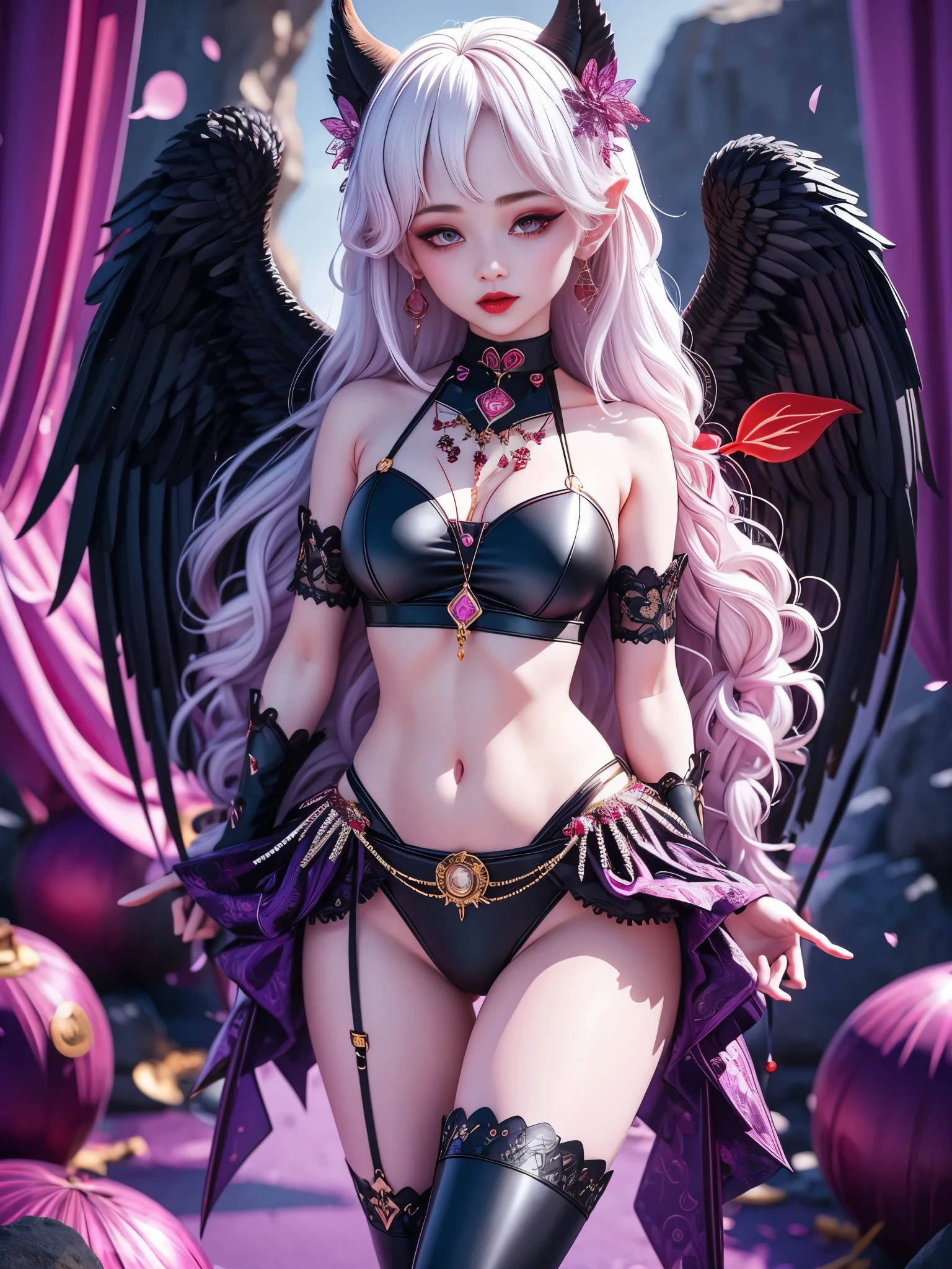 (Vision:1.5), (whole body:1.5), Her appearance is full of unique charm,On a melon-shaped face,Have a pair of eyes as deep as obsidian,Looks so radiant,The straight nose and the red lips complement each other,Exuding natural beauty,In the flowing long hair,A pair of slender ears are faintly revealed,It adds a bit of sweetness
